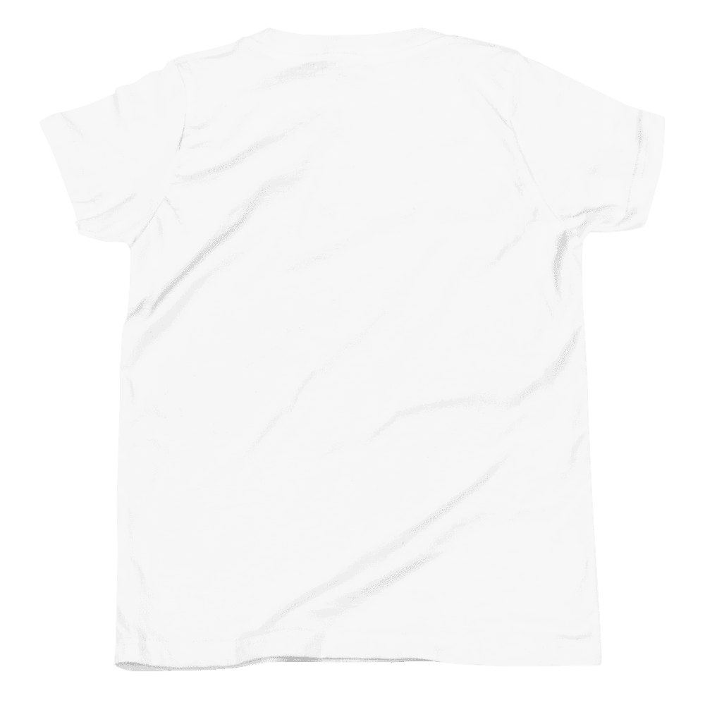 Youth Staple Tee — White · Flat lay · back