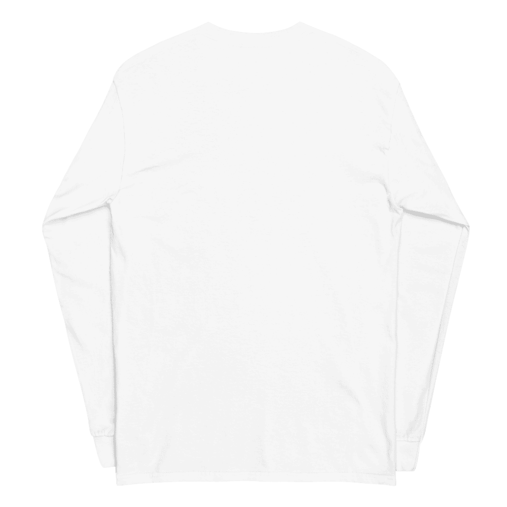 Unisex Long Sleeve Tee — White · Flat lay · 2 · back