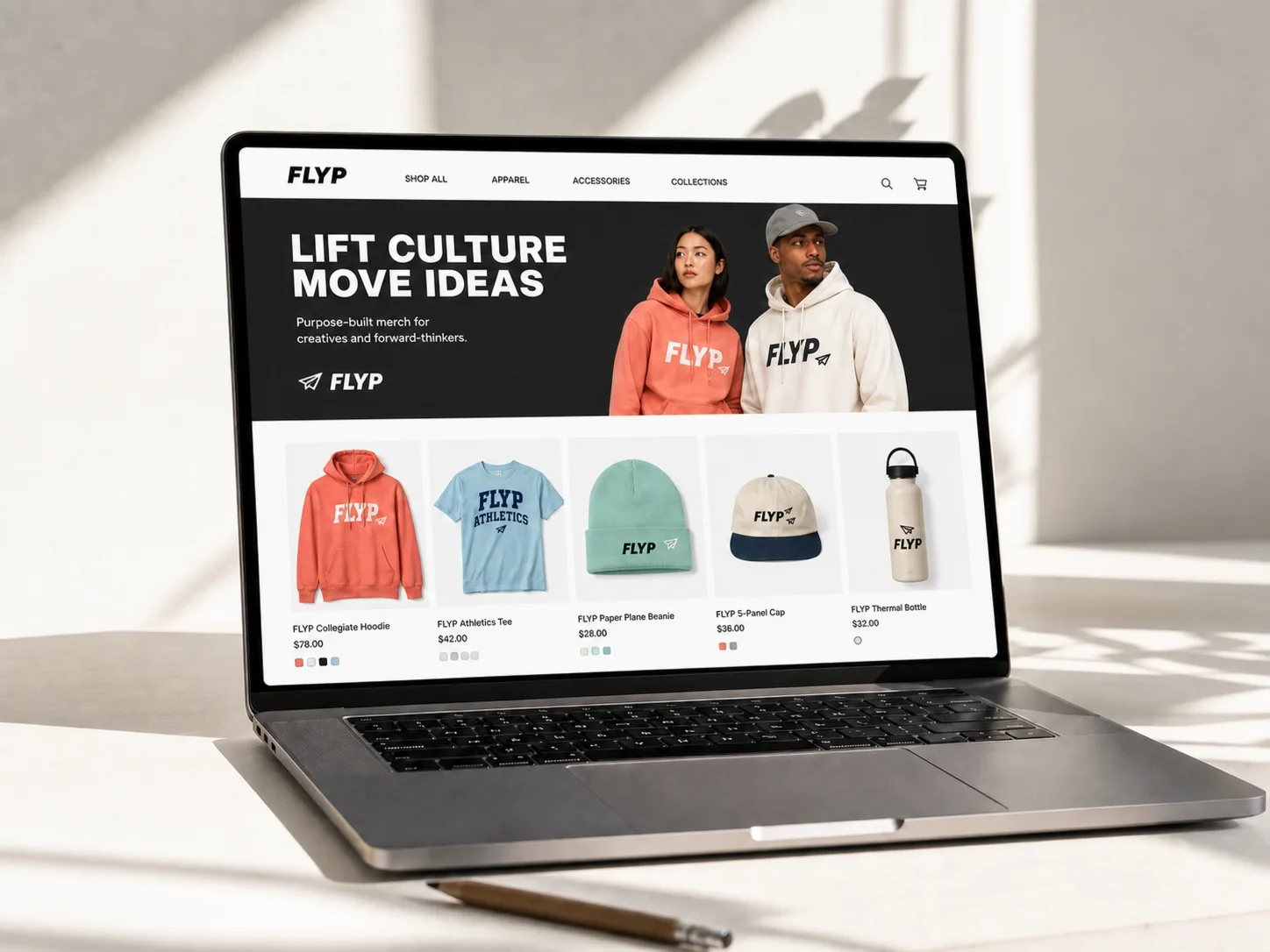 A FLYP-powered branded employee store on a laptop