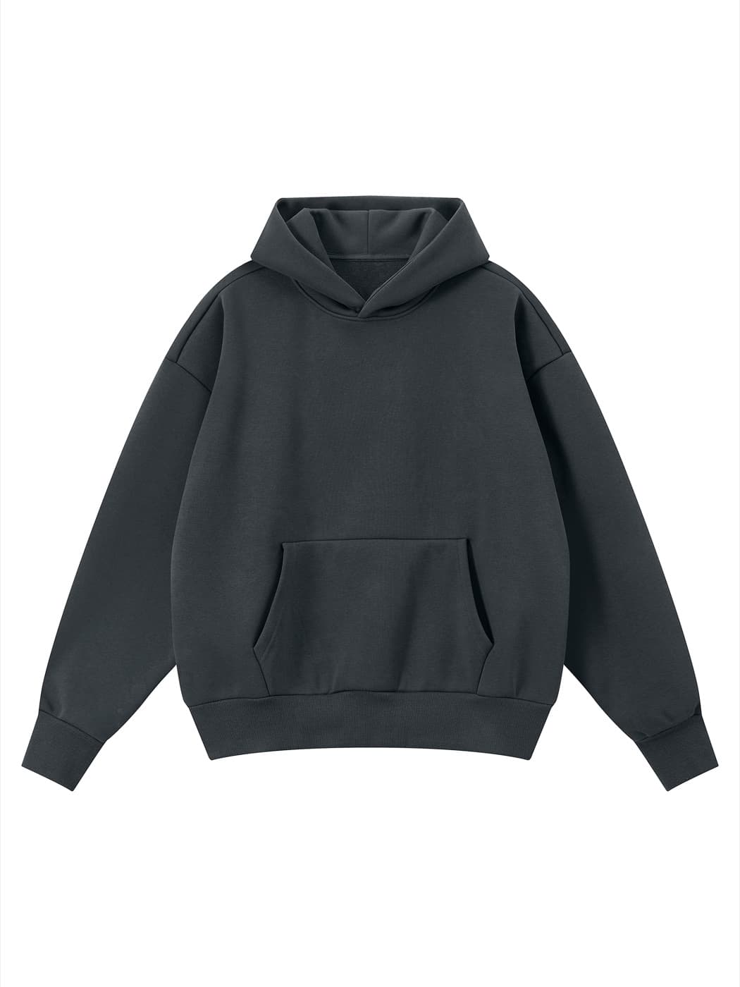 Fleece full-zip boxy hoodie