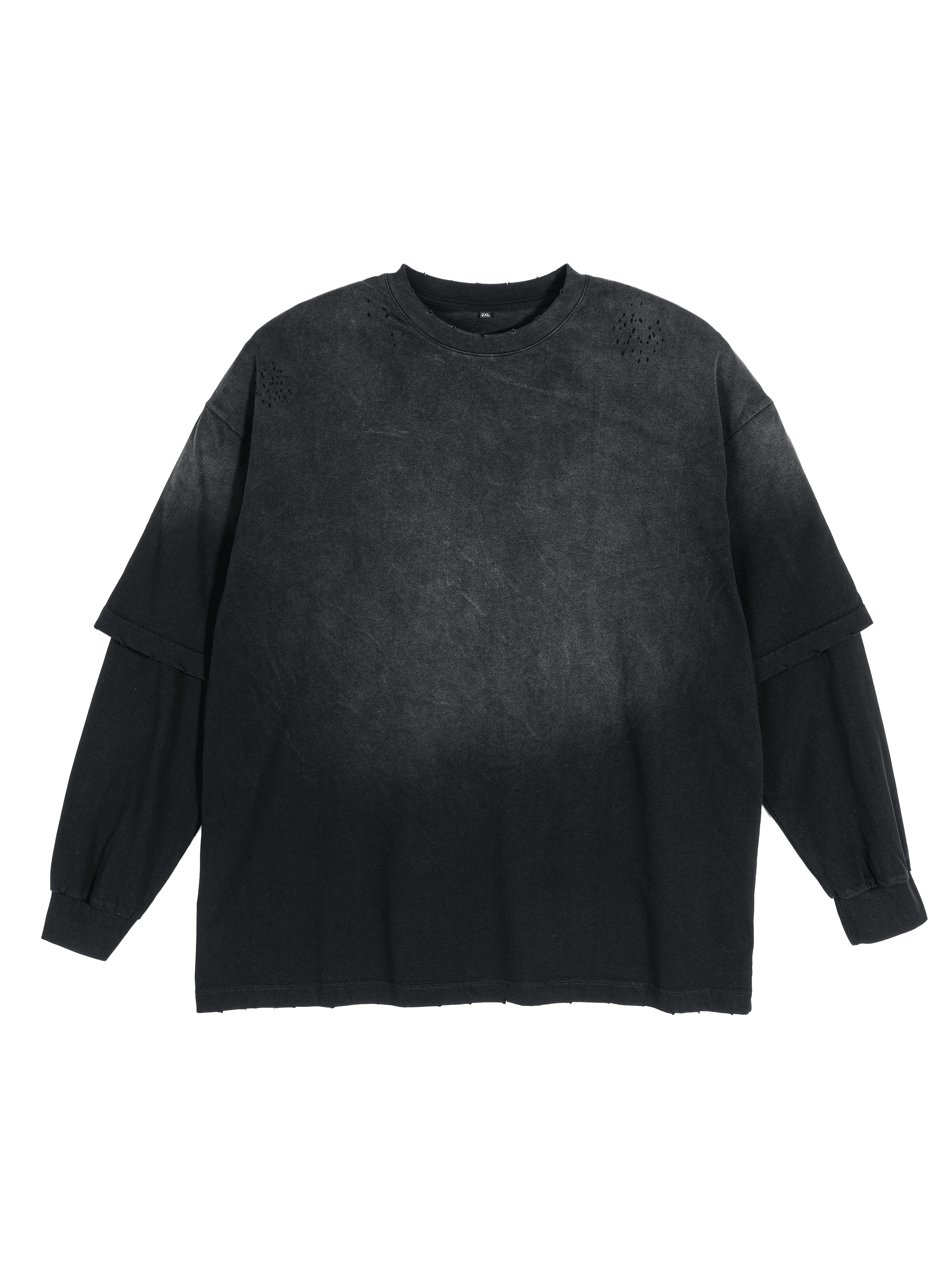 Sunfade Layered T-Shirt — Black