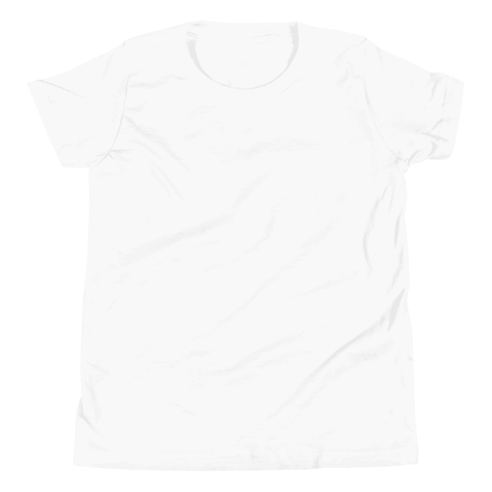 Youth Staple Tee — Heather Dust · Flat lay · front