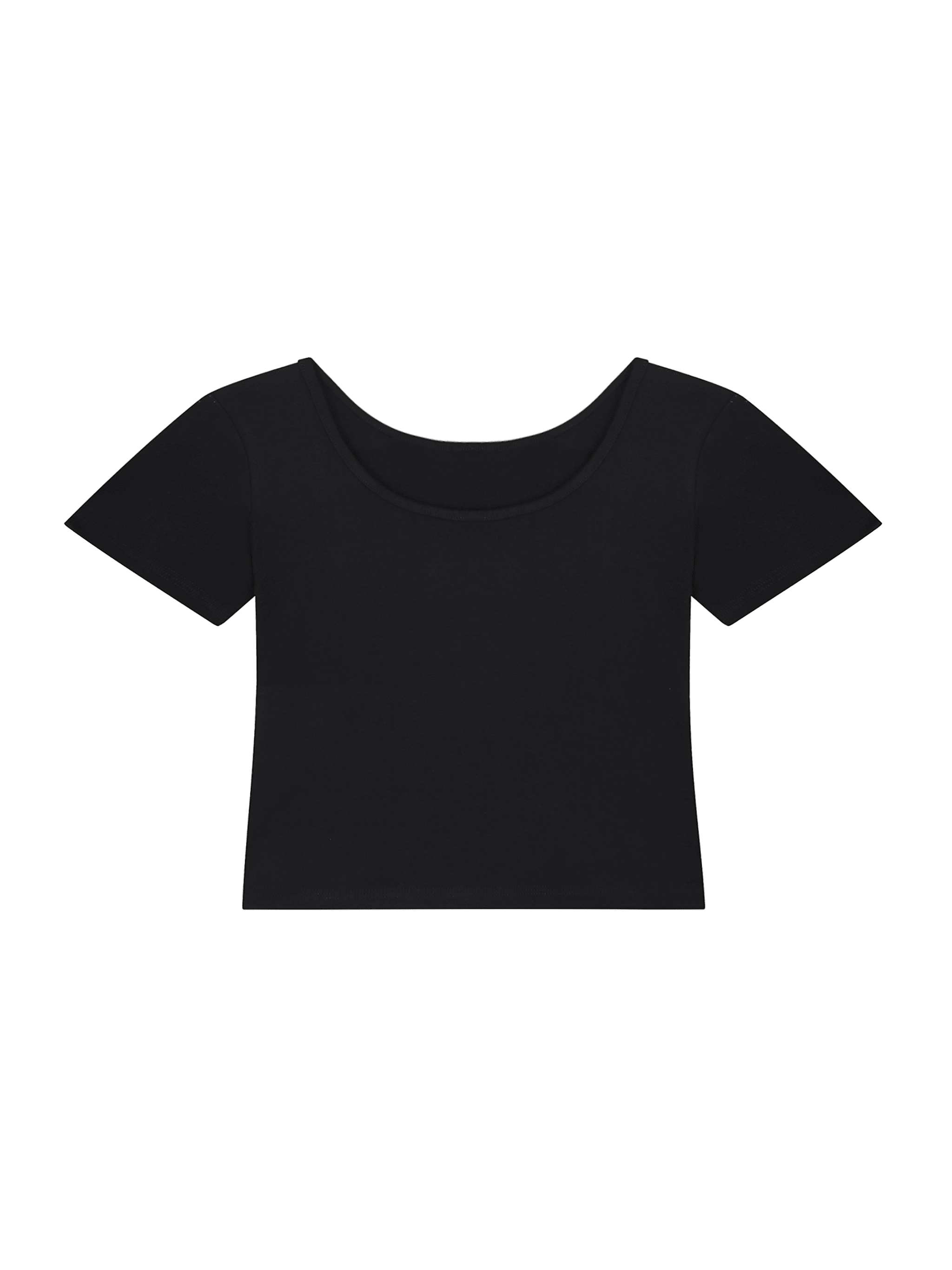 Essential Cotton Bodycon Crop Top — Black