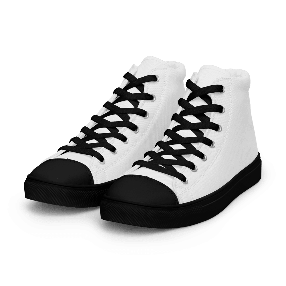 High-Top Canvas Shoes — Black