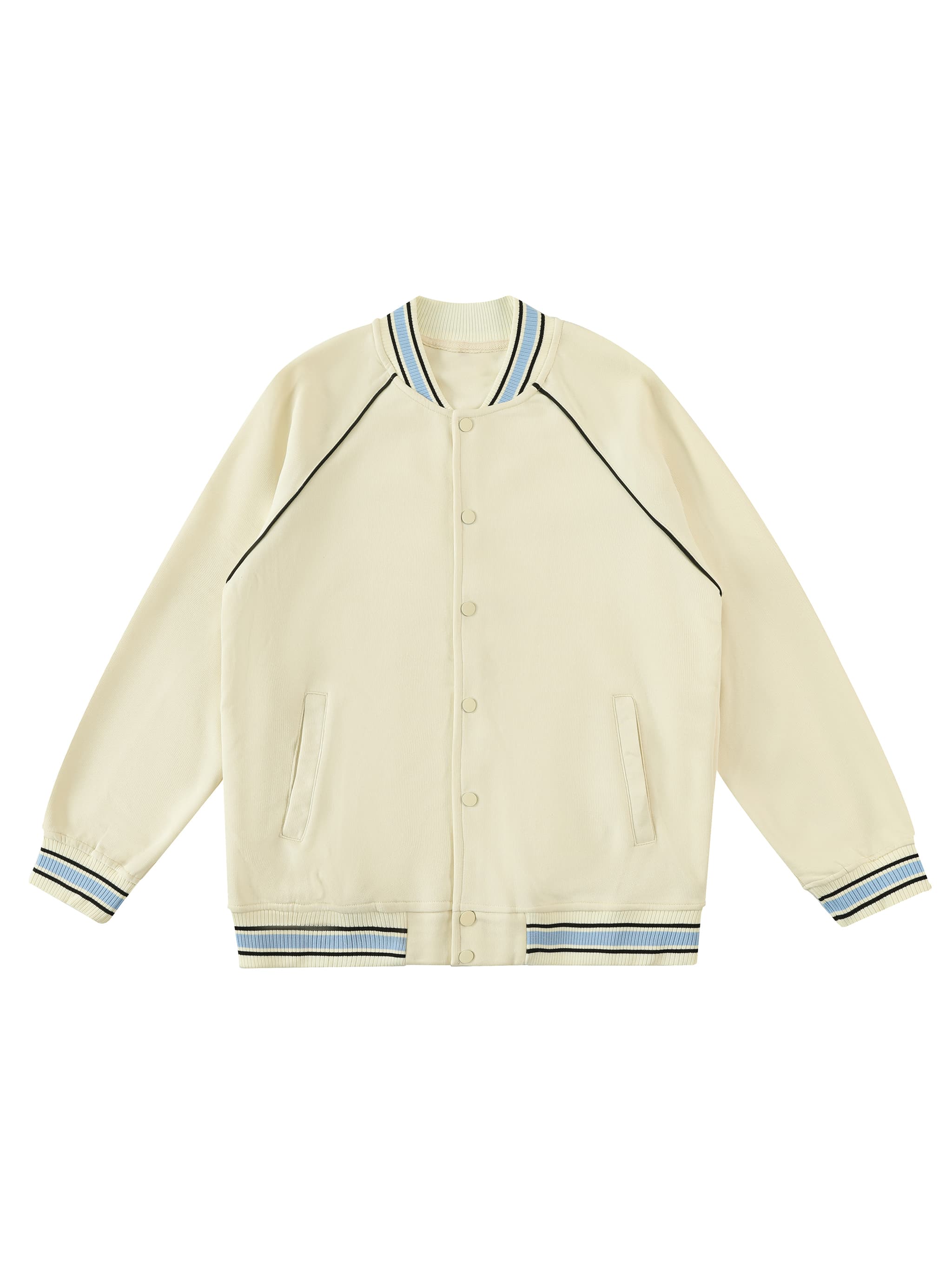 Custom Contrast Trim Varsity Jacket — Outerwear