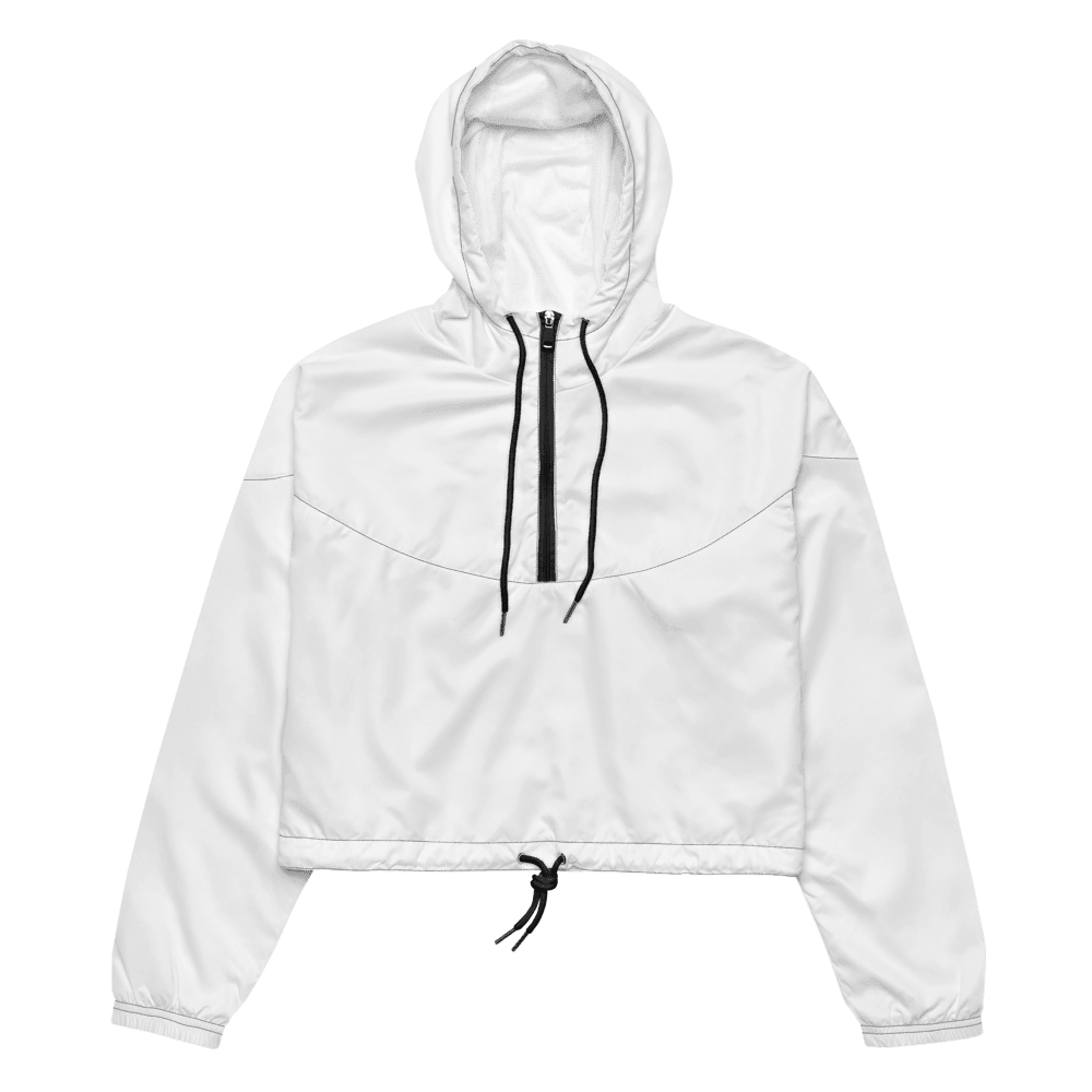 All-Over Print Women's Cropped Windbreaker — Flat lay · front