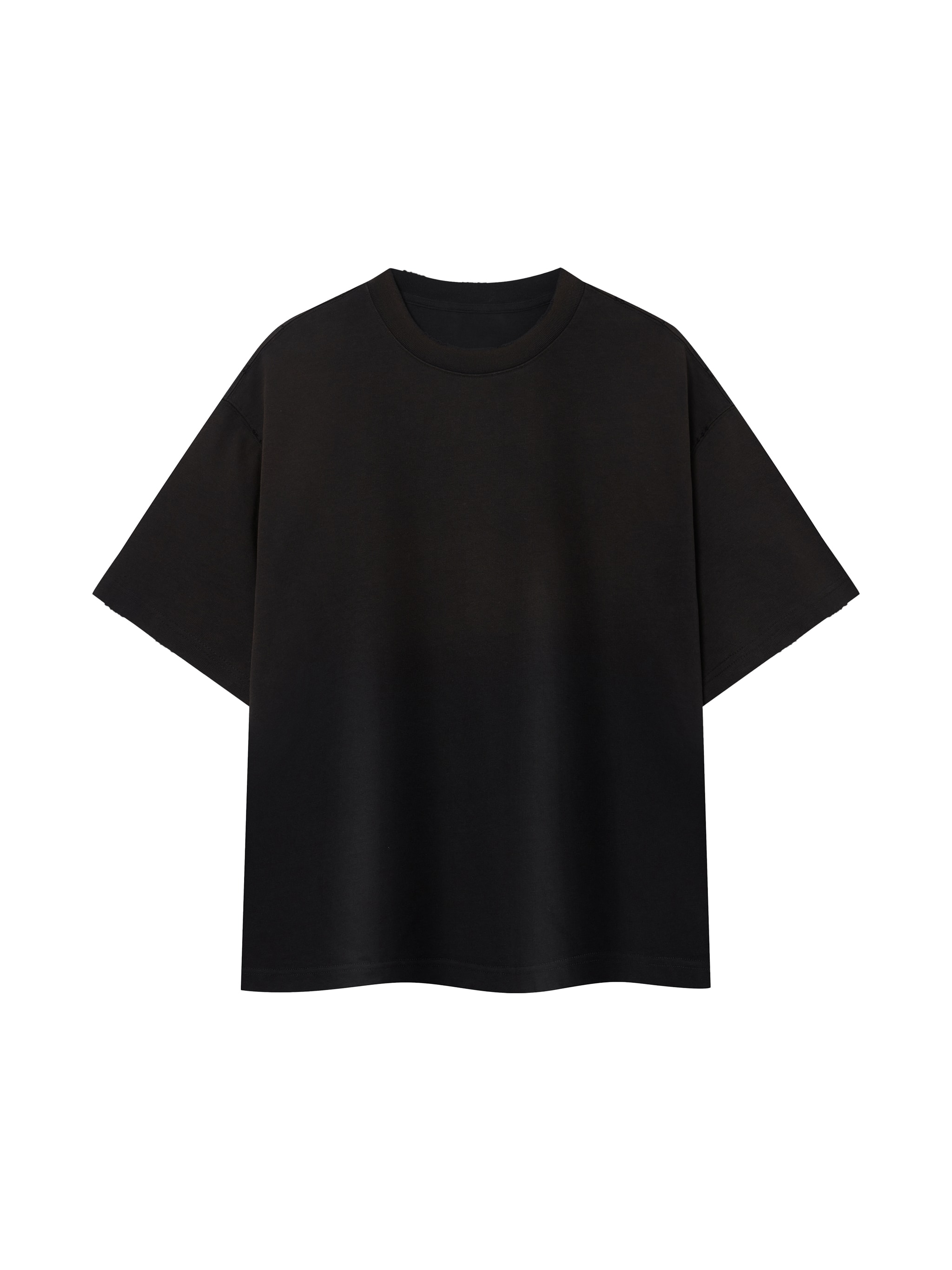 Unisex Distressed Boxy T-Shirt — Black