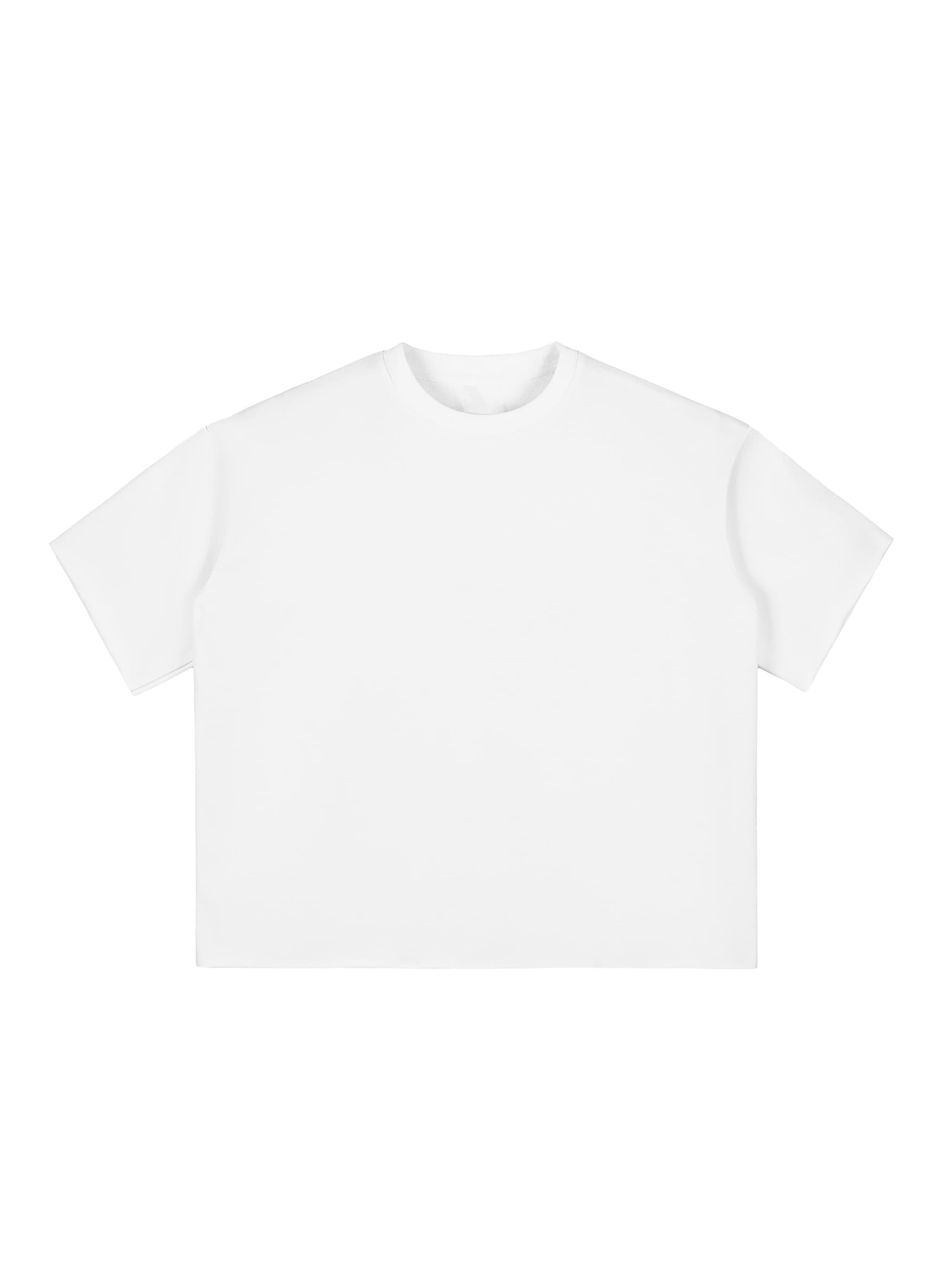 Custom Boxy Half-Sleeve Raw-Edge T-Shirt — T-Shirts