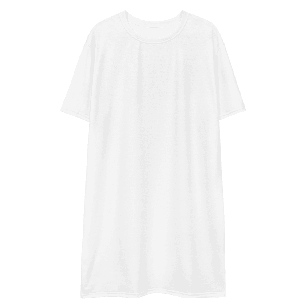 Custom All-Over Print T-Shirt Dress — White