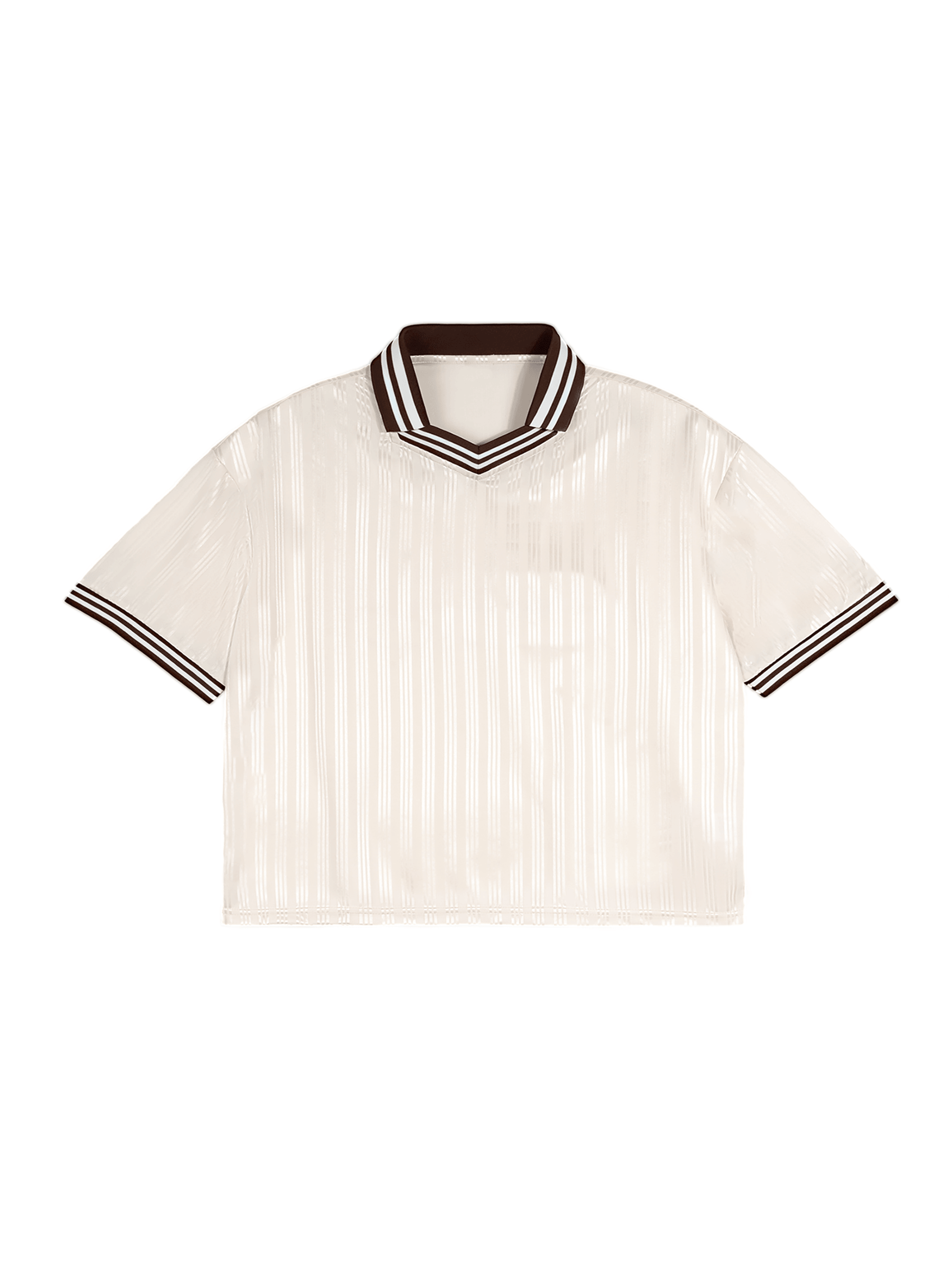 Custom Contrast Stripe Polo T-Shirt — Apricot