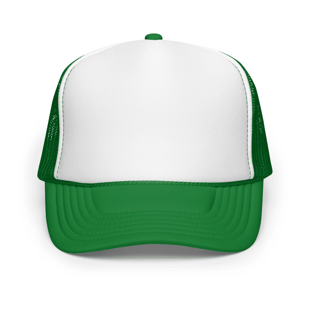 Foam Trucker Hat — front · Kelly/ White/ Kelly