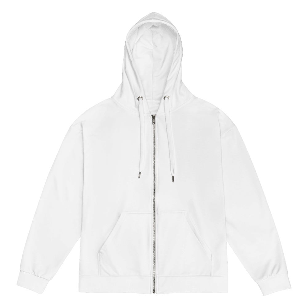 All-Over Print Recycled Zip Hoodie — Flat lay · front