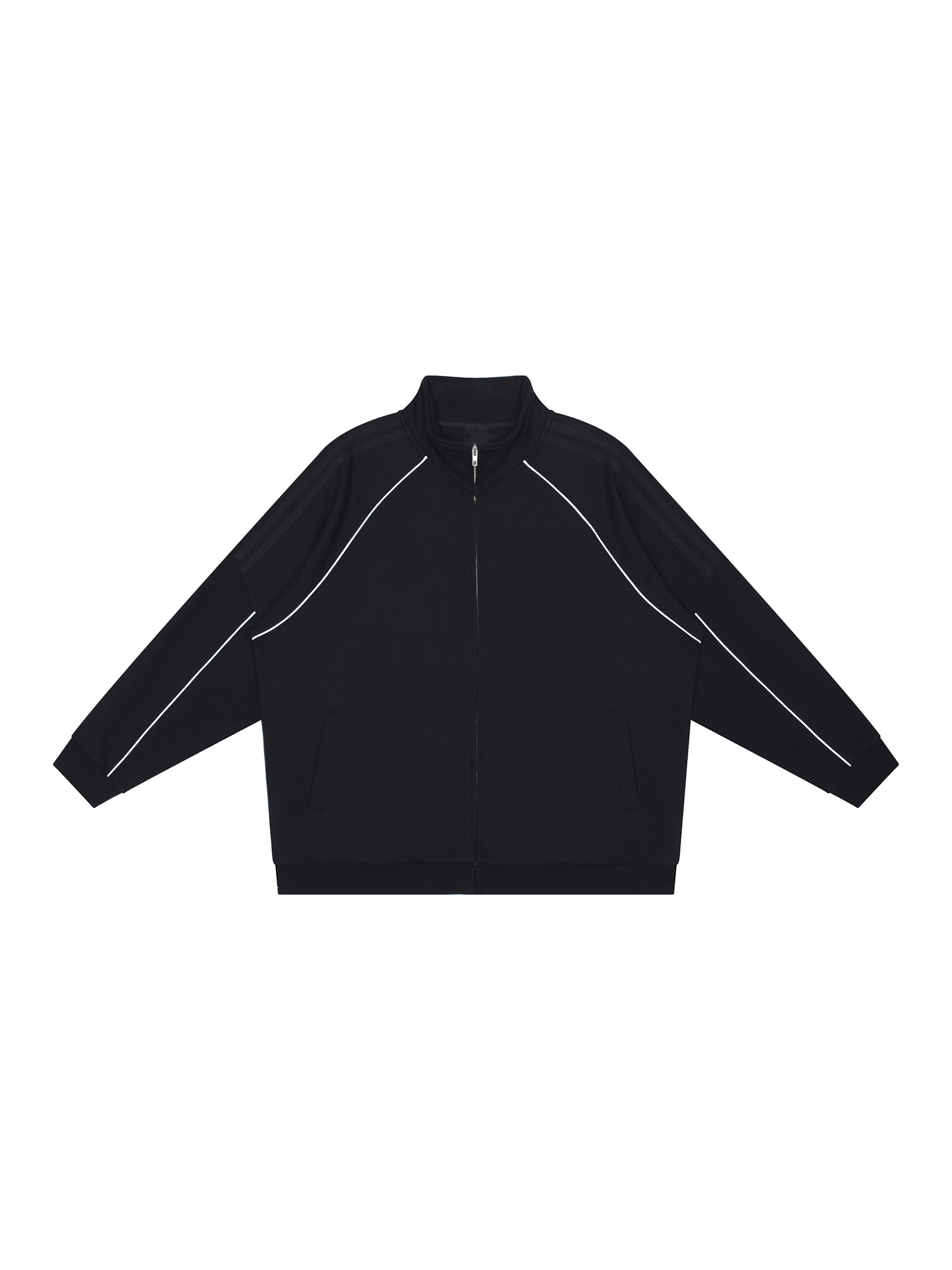 Reflection Striped Raglan Jacket — Black