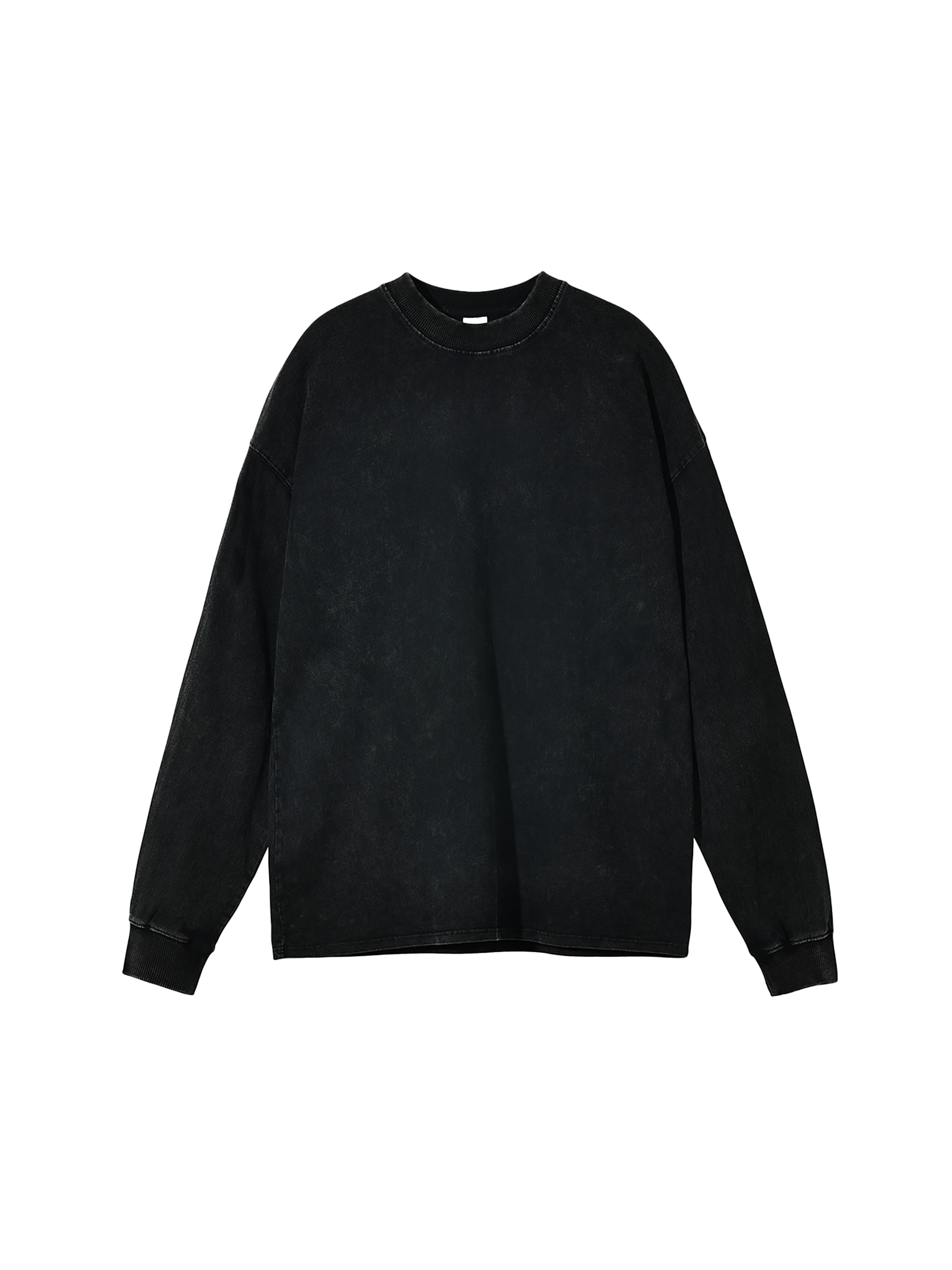 Acid Wash Oversized Long Sleeve T-Shirt — Black Beauty