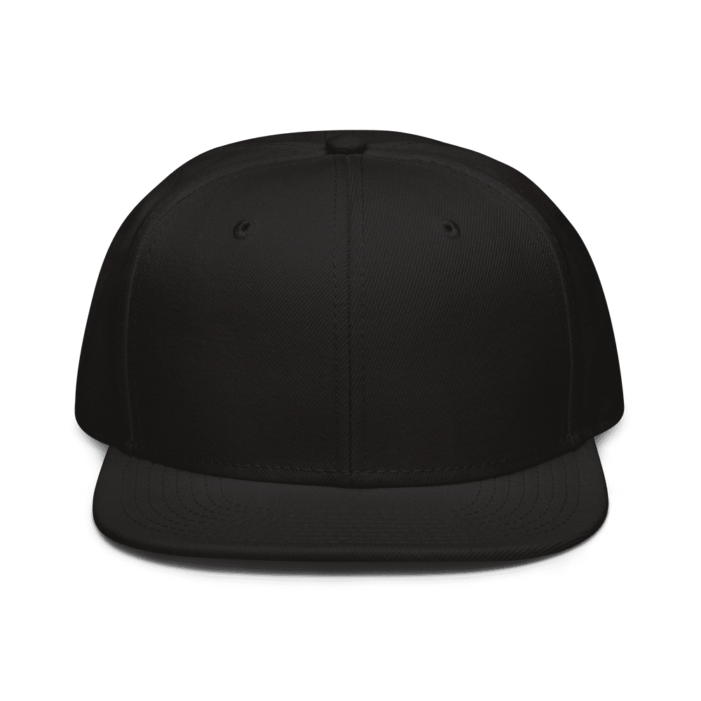 Structured Snapback Cap — front · Black