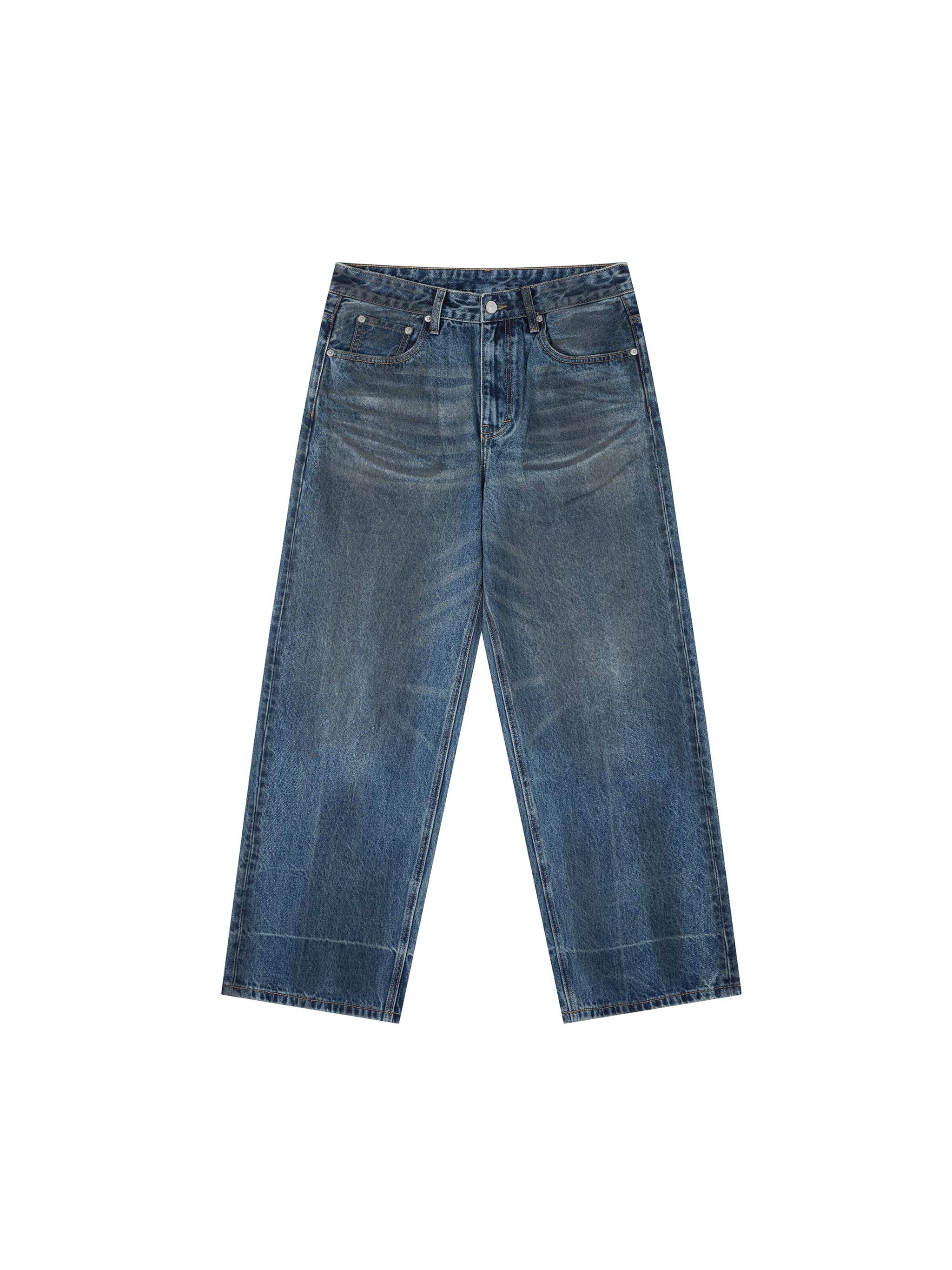 Custom Vintage Wash Baggy Denim Jeans — Bottoms