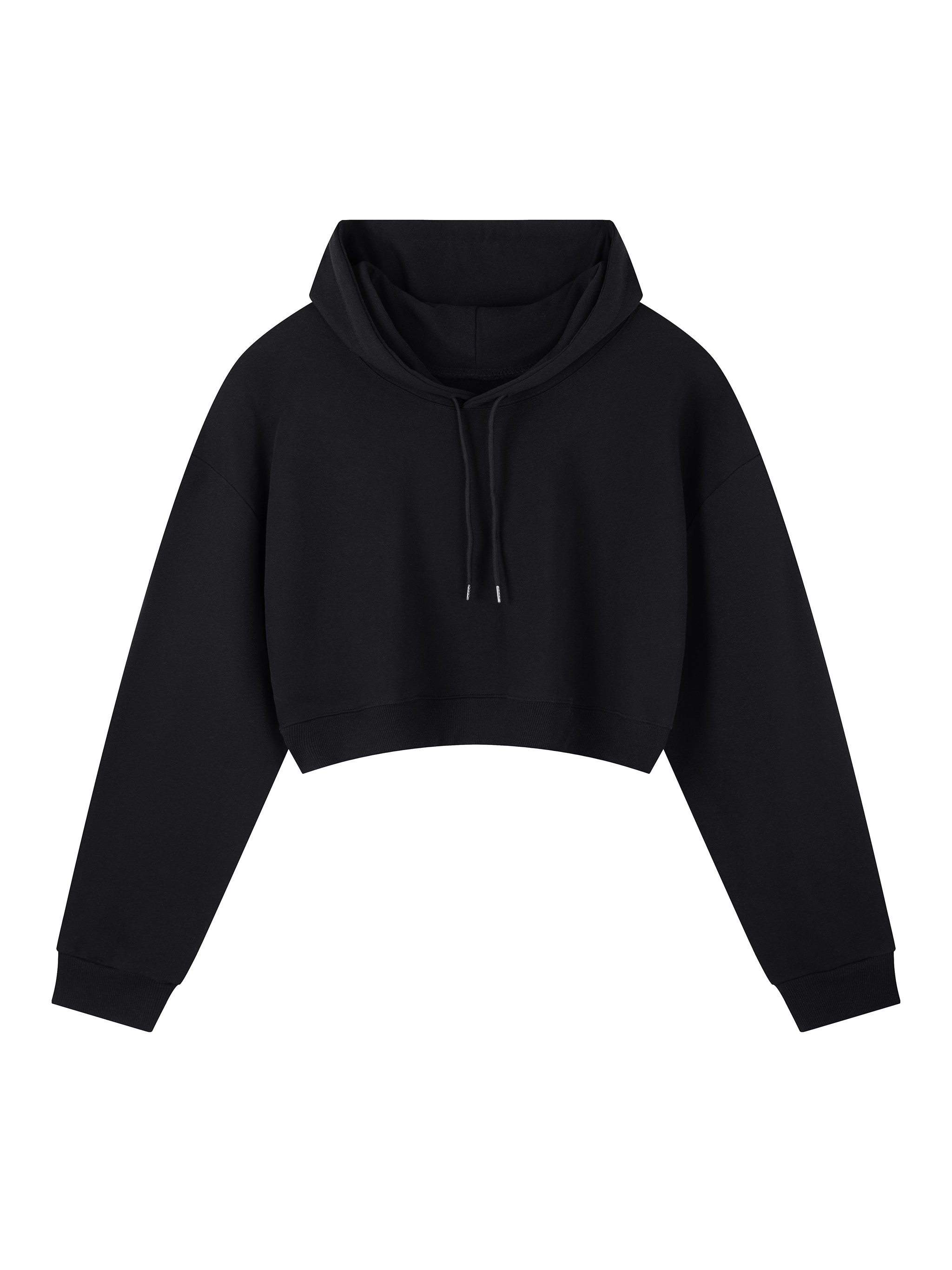 Women's Cropped Hoodie — Black