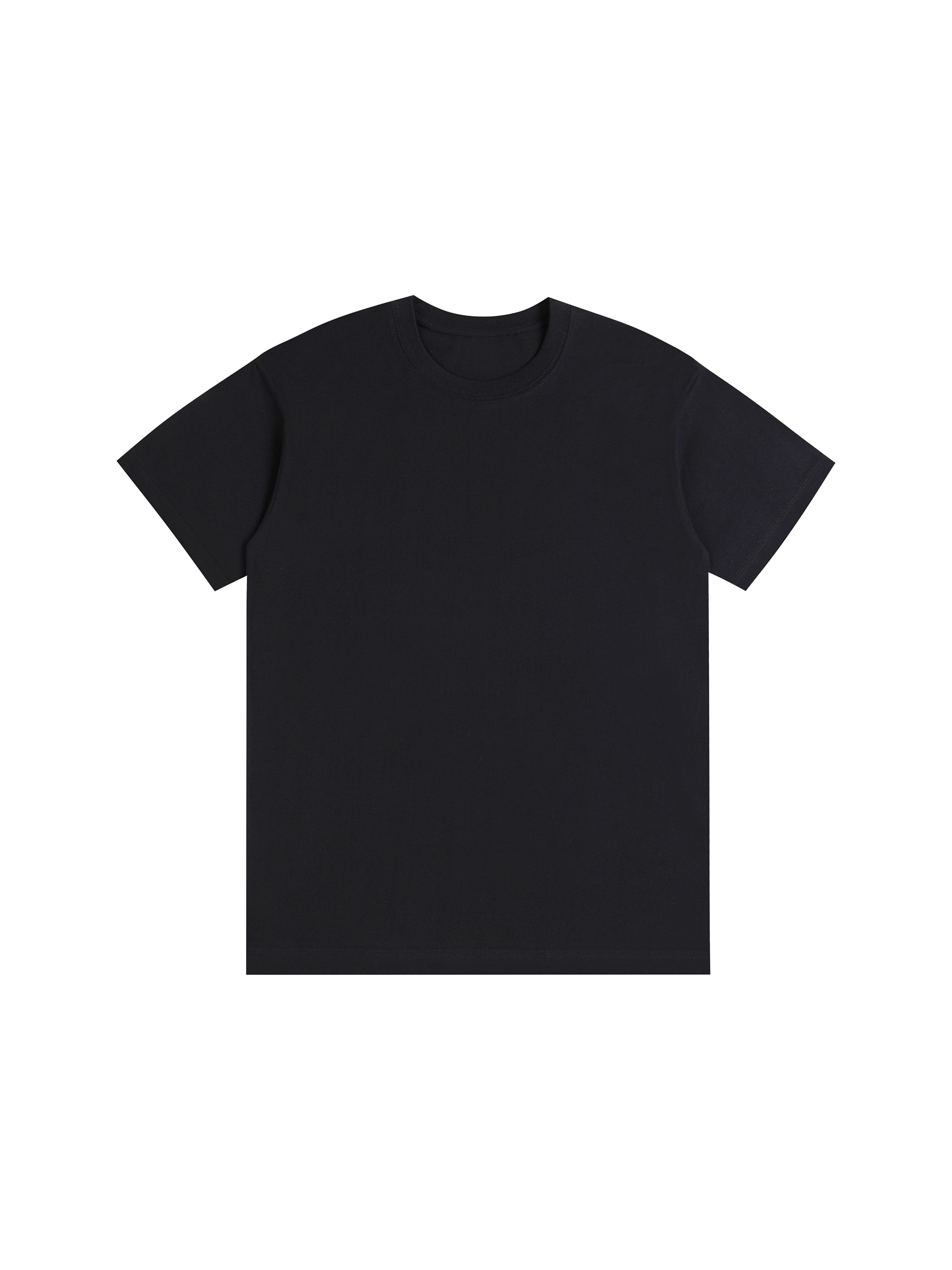 Drop Shoulder Cotton T-Shirt — Classic Black