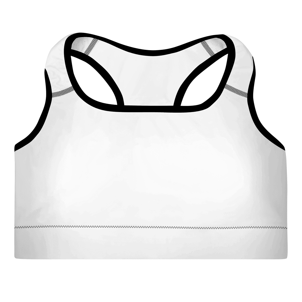 All-Over Print Padded Sports Bra — Flat lay · front