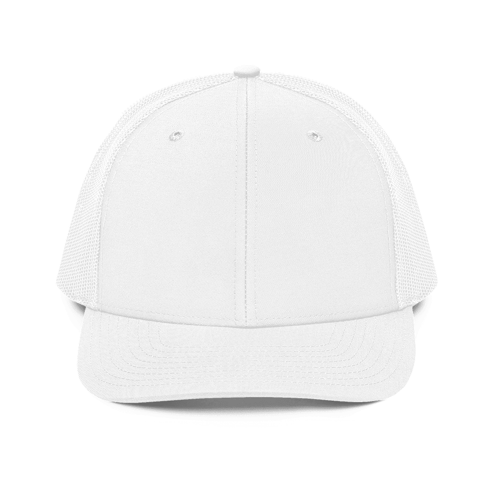 Embroidered Snapback Trucker Cap — front · Black