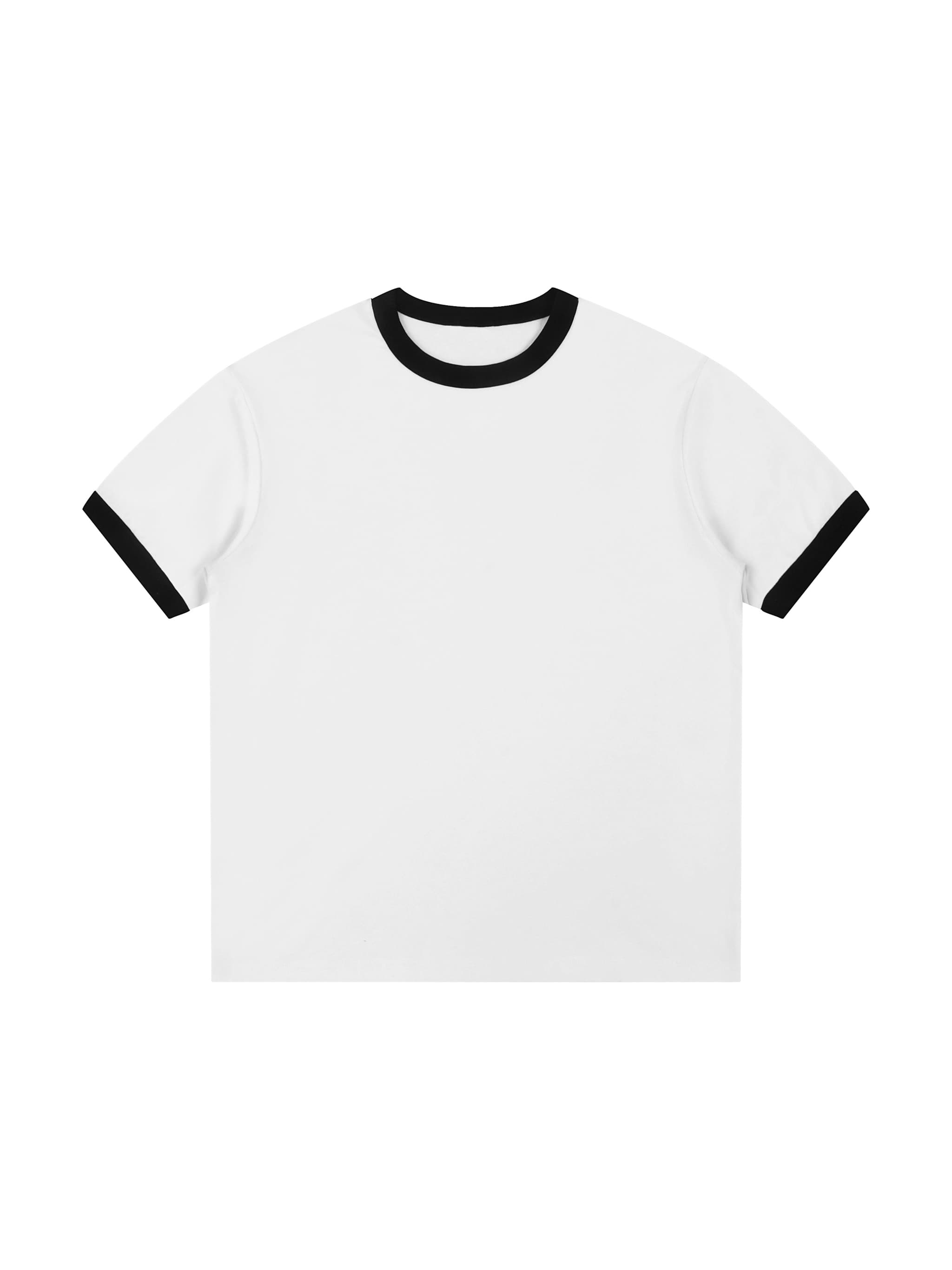 Custom Contrast Edge Ribbed T-Shirt — T-Shirts