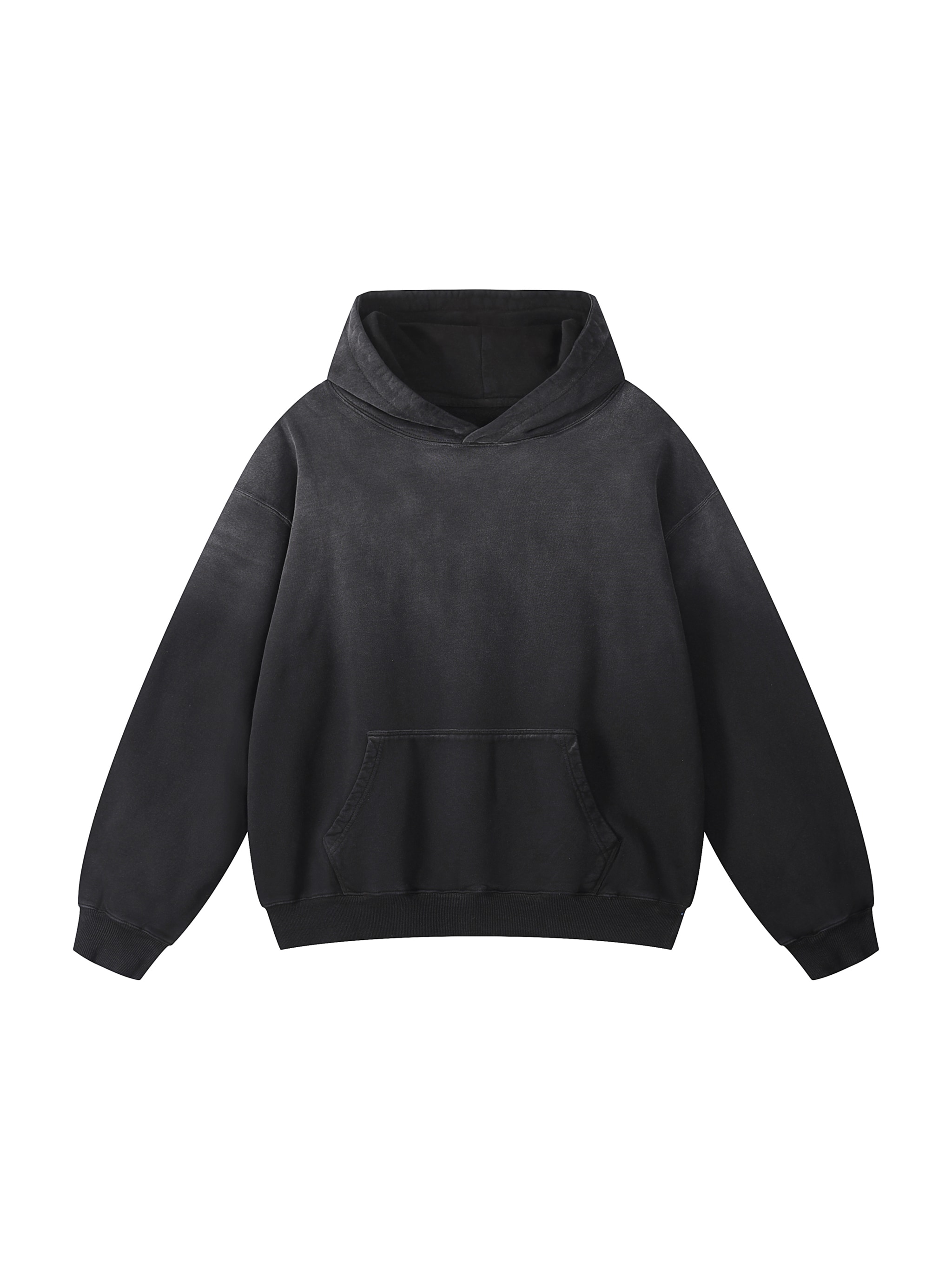 Heavyweight Sunfade Oversized Hoodie — Black