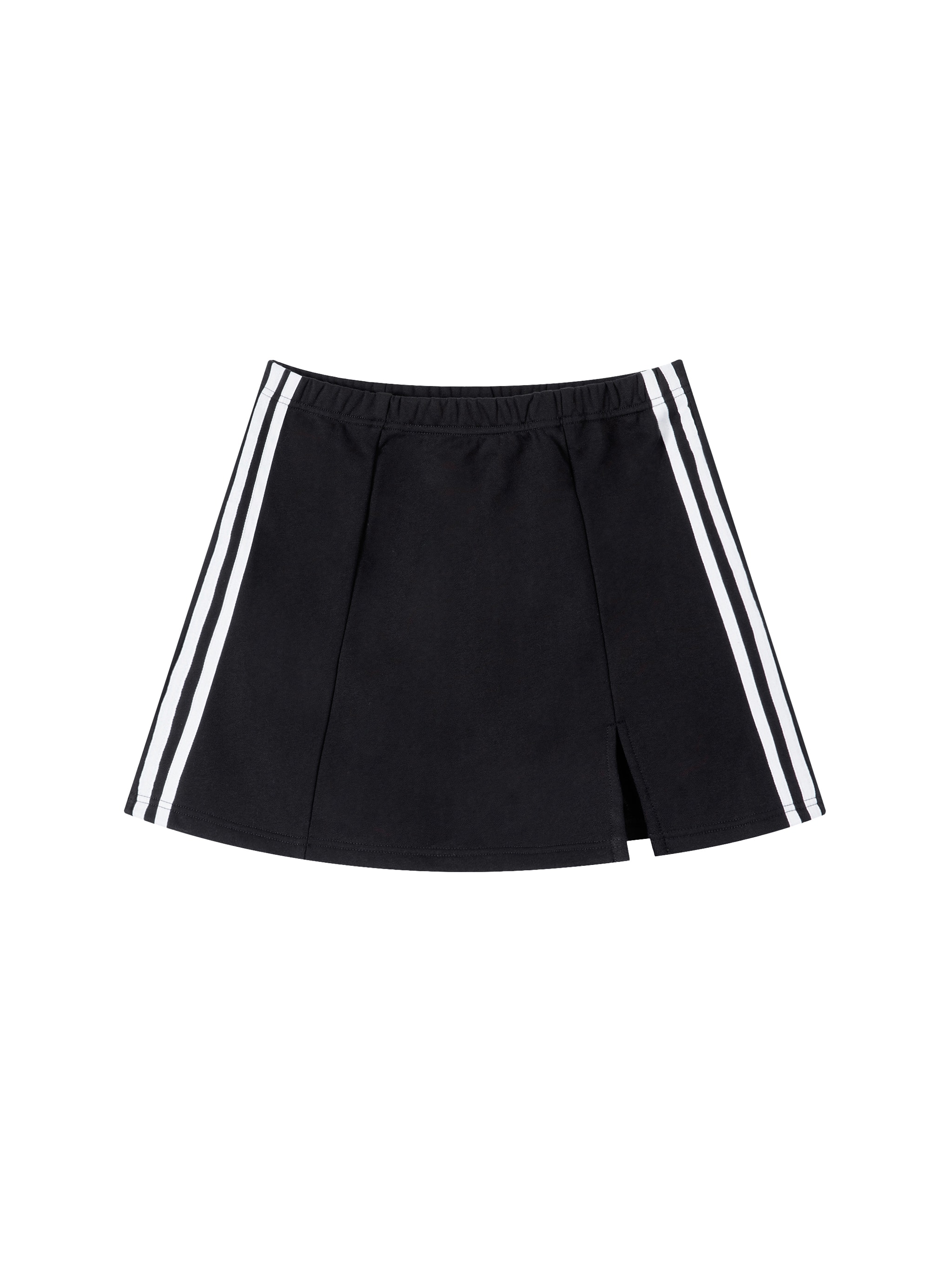 Contrast Side Stripe Skirt — Black