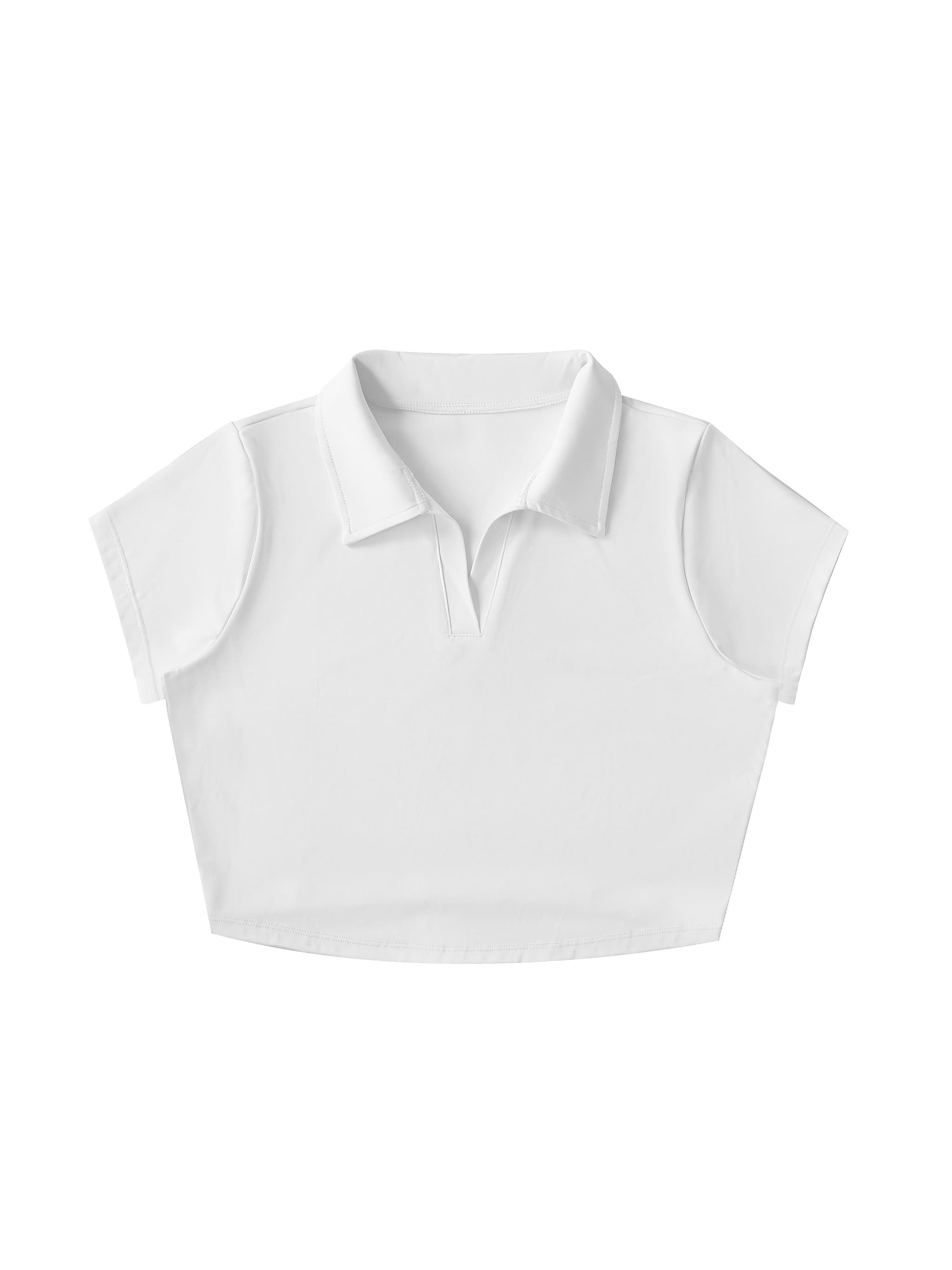 Custom V-Neck Lapel Crop Top — T-Shirts