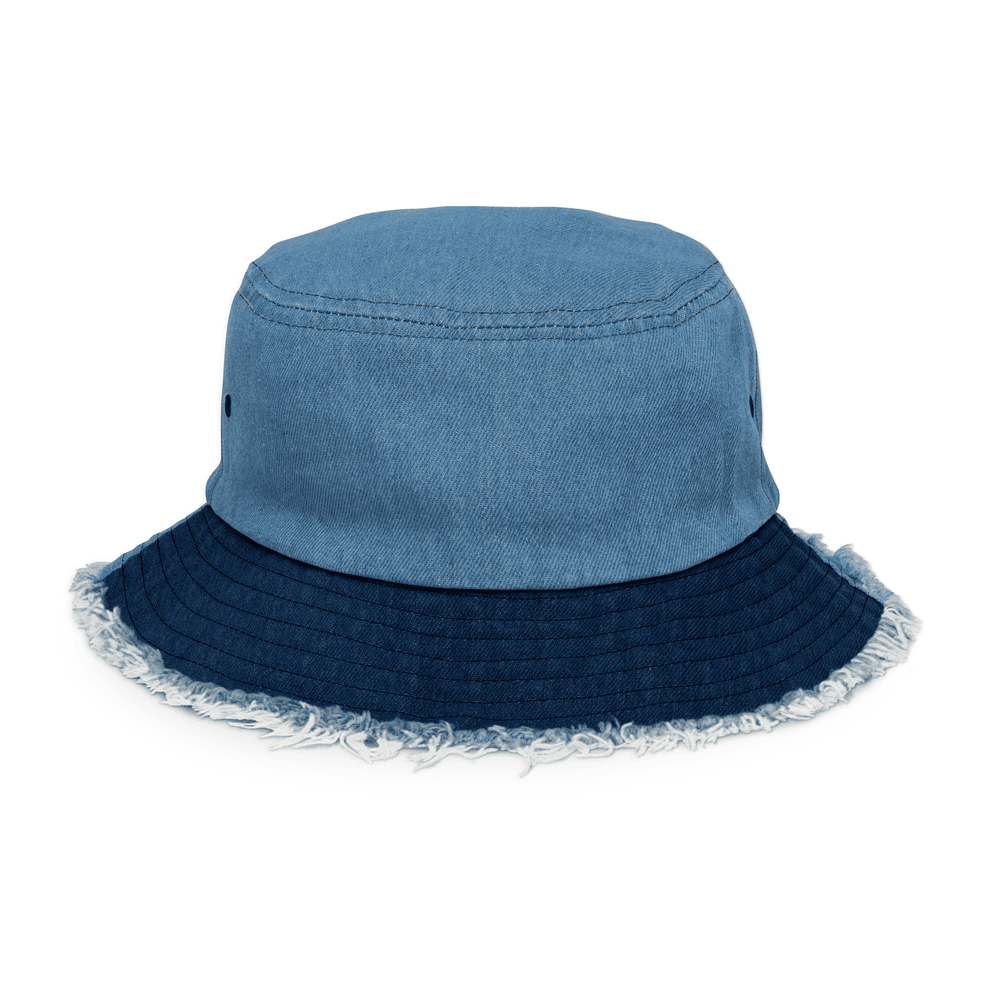 Distressed Denim Bucket Hat — front · Classic / Light Denim