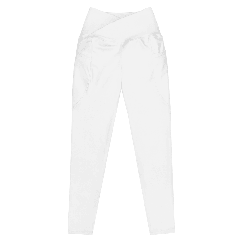 All-Over Print Recycled Crossover Leggings — Flat lay · leg_right