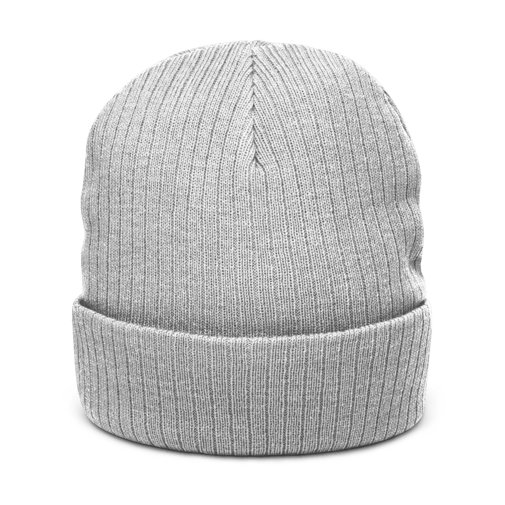Ribbed Knit Beanie — front · Black