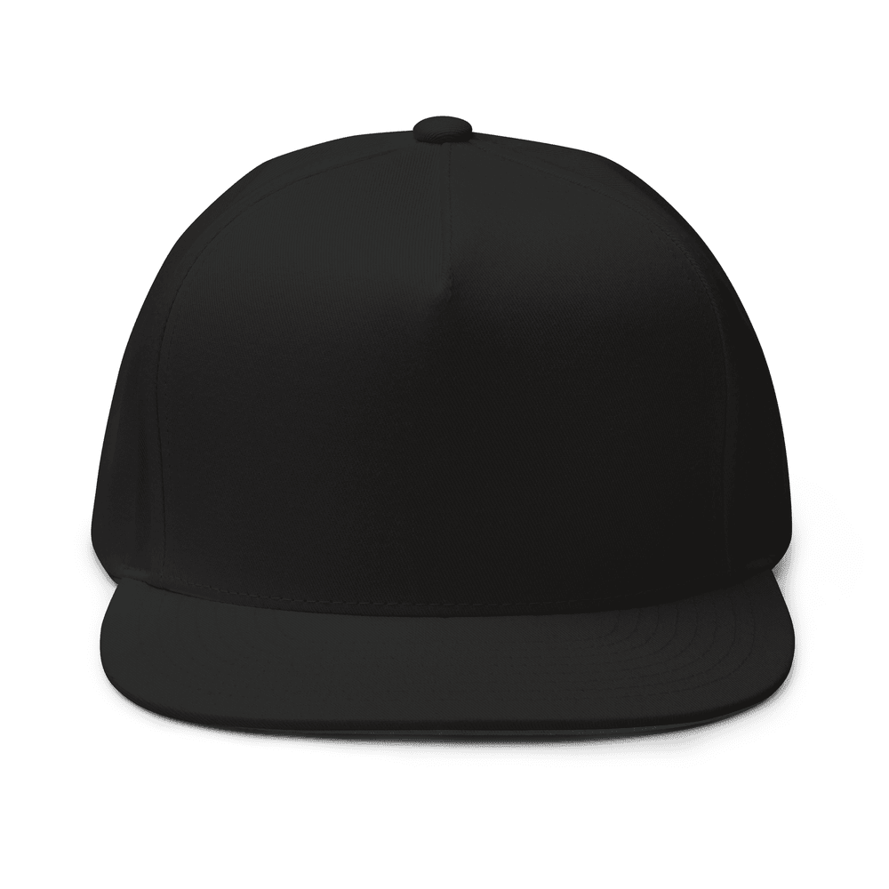 Flat Bill Cap — front · Black