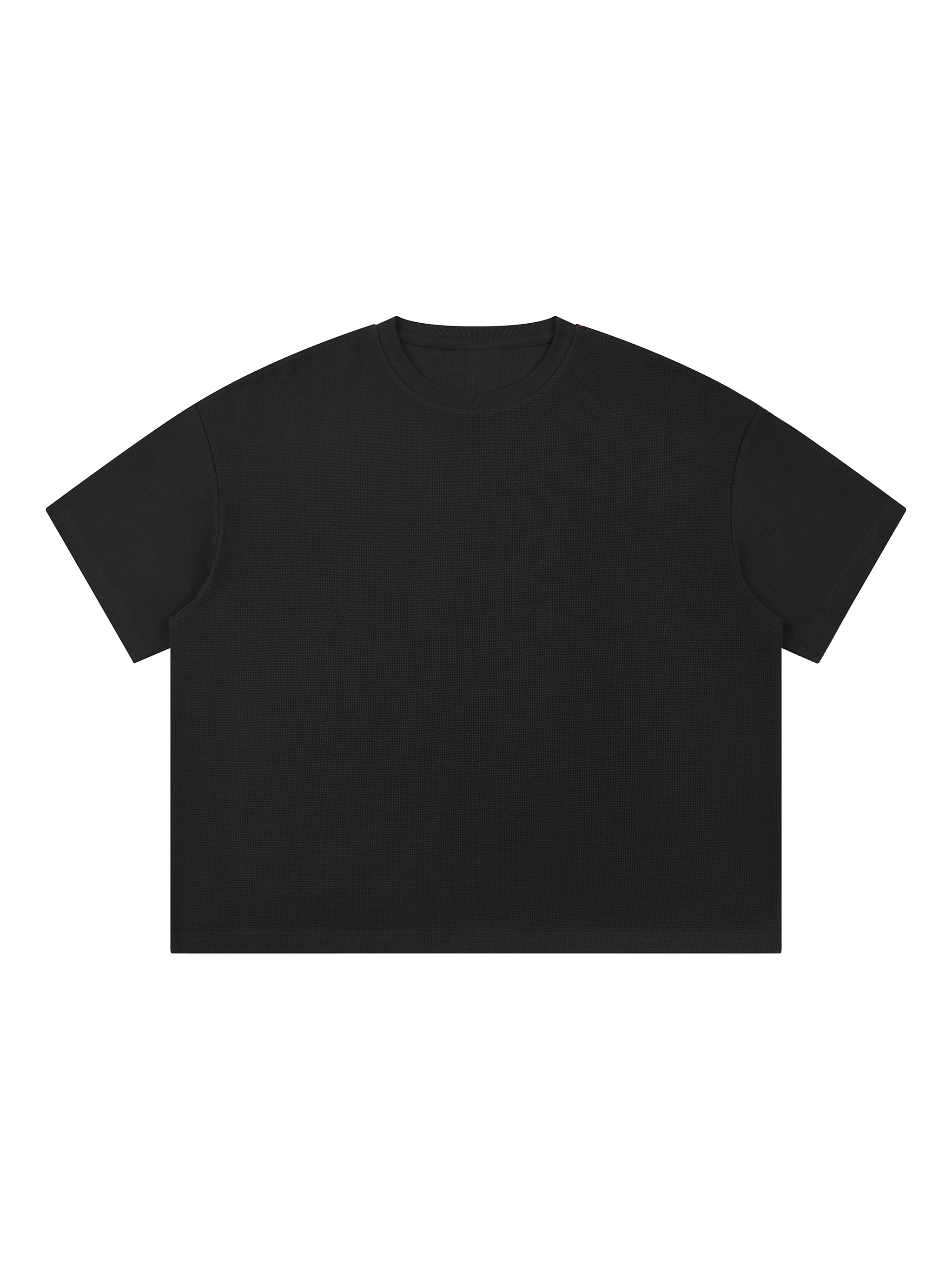 Unisex Waffle Boxy T-Shirt — Black