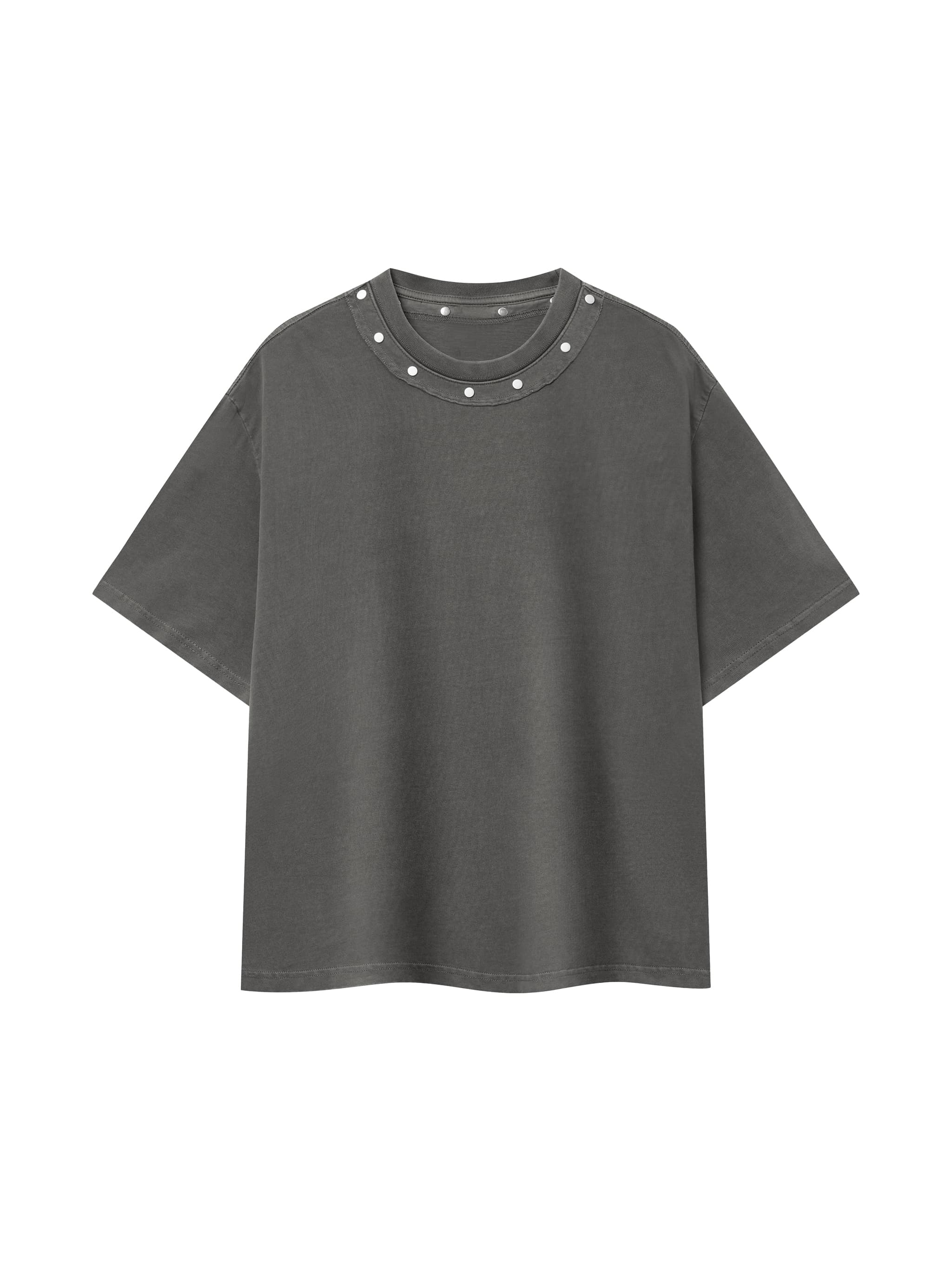 Custom Unisex Washed Boxy Studded T-Shirt — T-Shirts