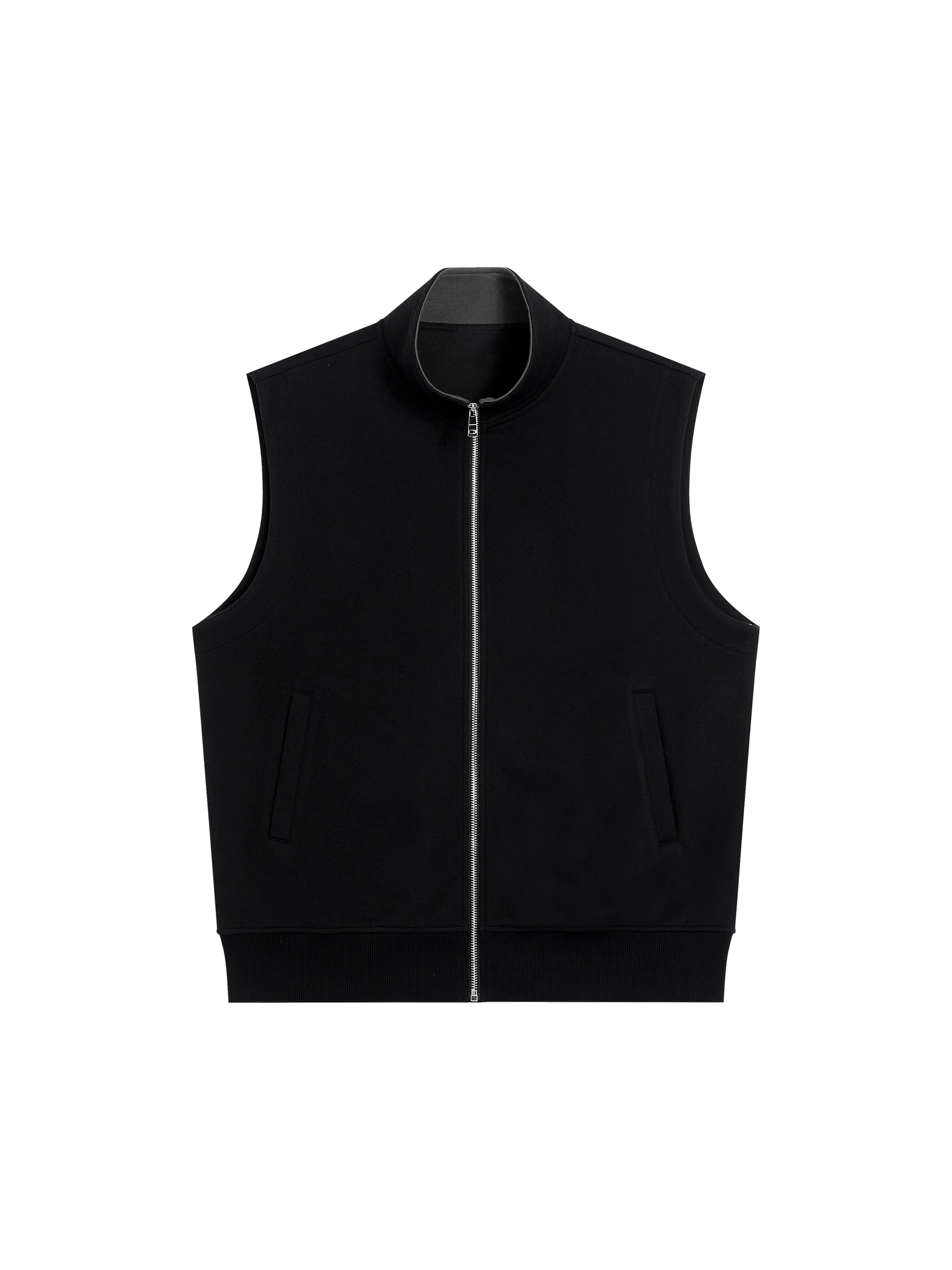 Heavyweight Full-Zip Vest — Black