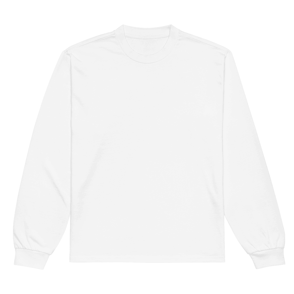 Premium Heavyweight Long Sleeve Shirt — Ecru · Flat lay · front