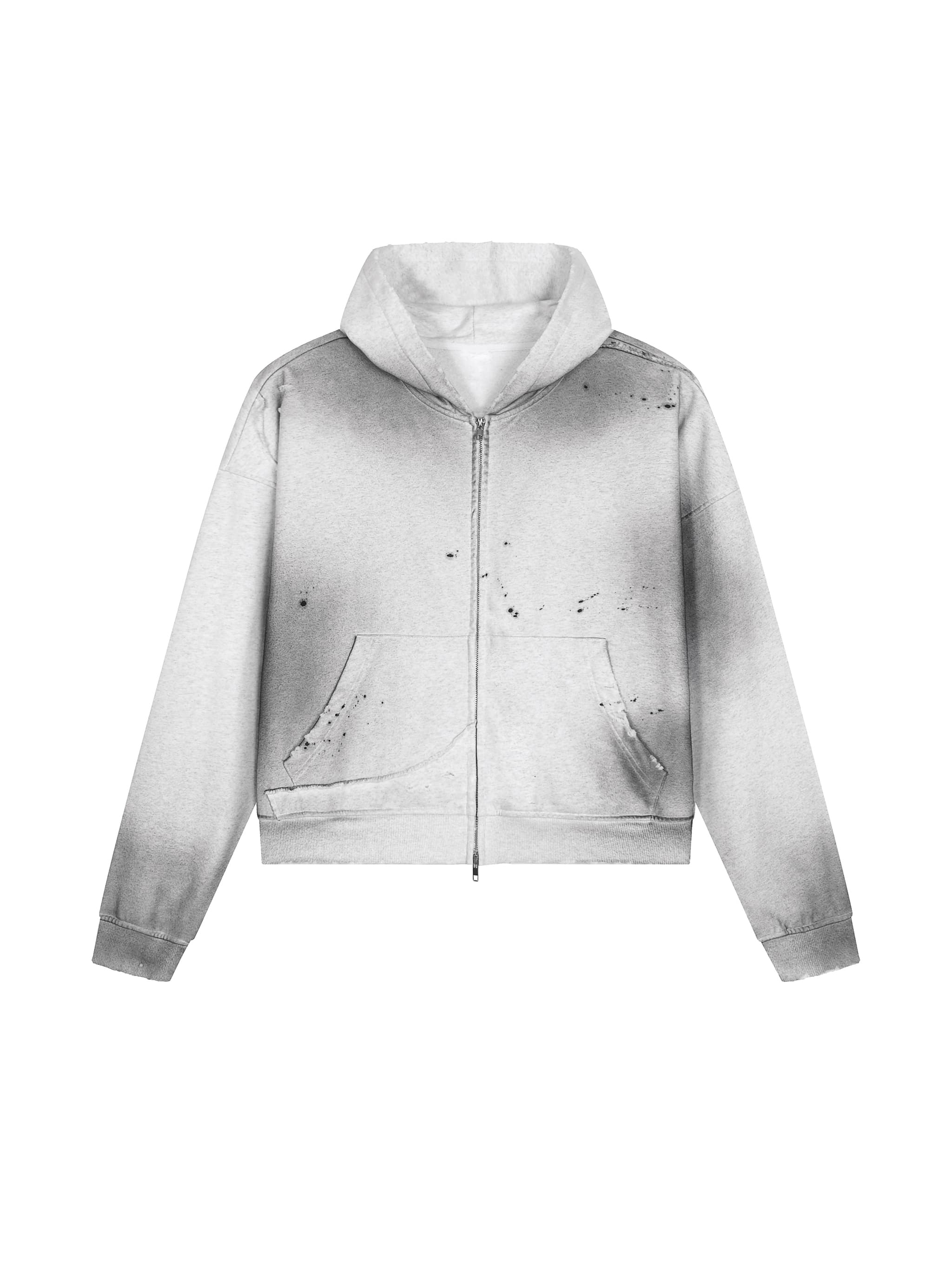 Custom Sun Fade Frayed Zip Hoodie — Hoodies