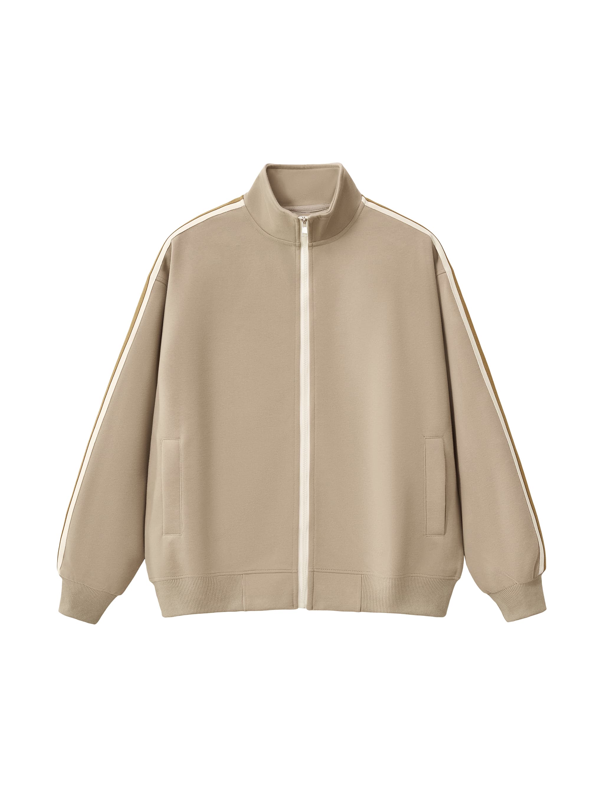 Custom Contrast Side-Stripe Track Jacket — Outerwear