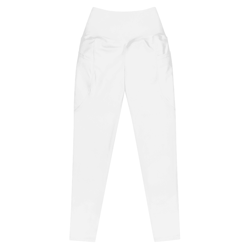 All-Over Print Recycled Leggings with Pockets — Flat lay · belt_front