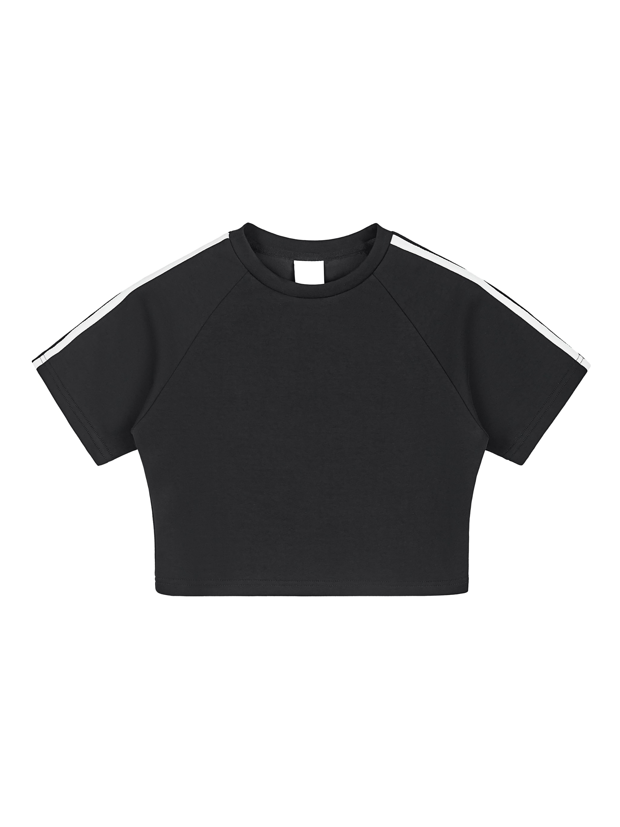 Taped Cooling Crop Top — Black