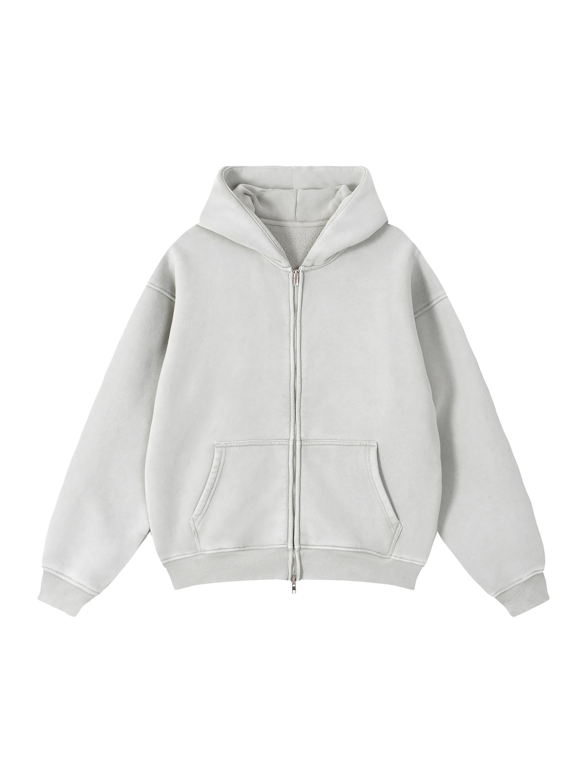Custom Zip-Through Boxy Fleece Hoodie — Hoodies