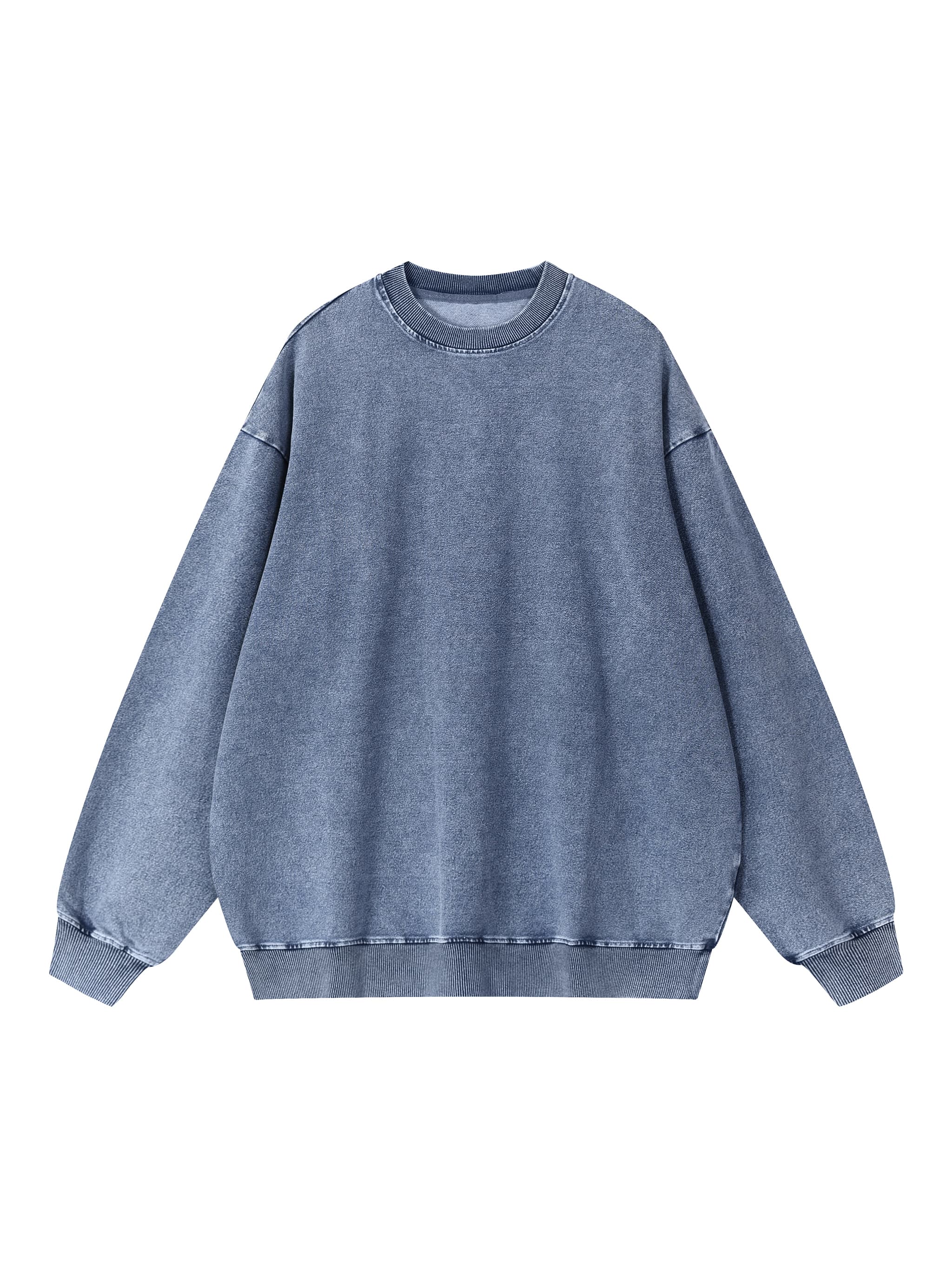 Custom Snow Wash Oversized Crewneck Sweatshirt — Sweatshirts