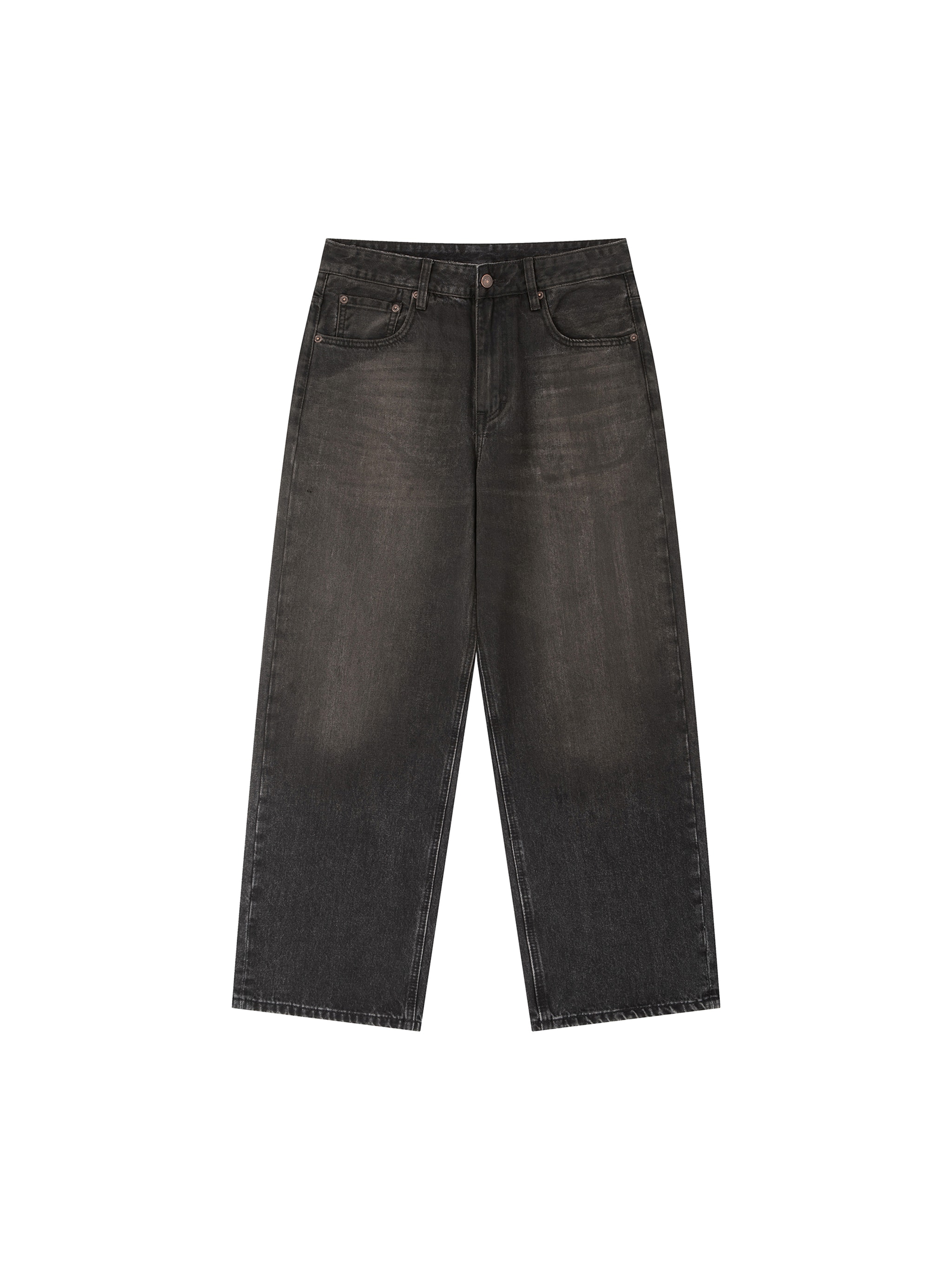 Vintage Wash Heavyweight Denim Jeans — Black