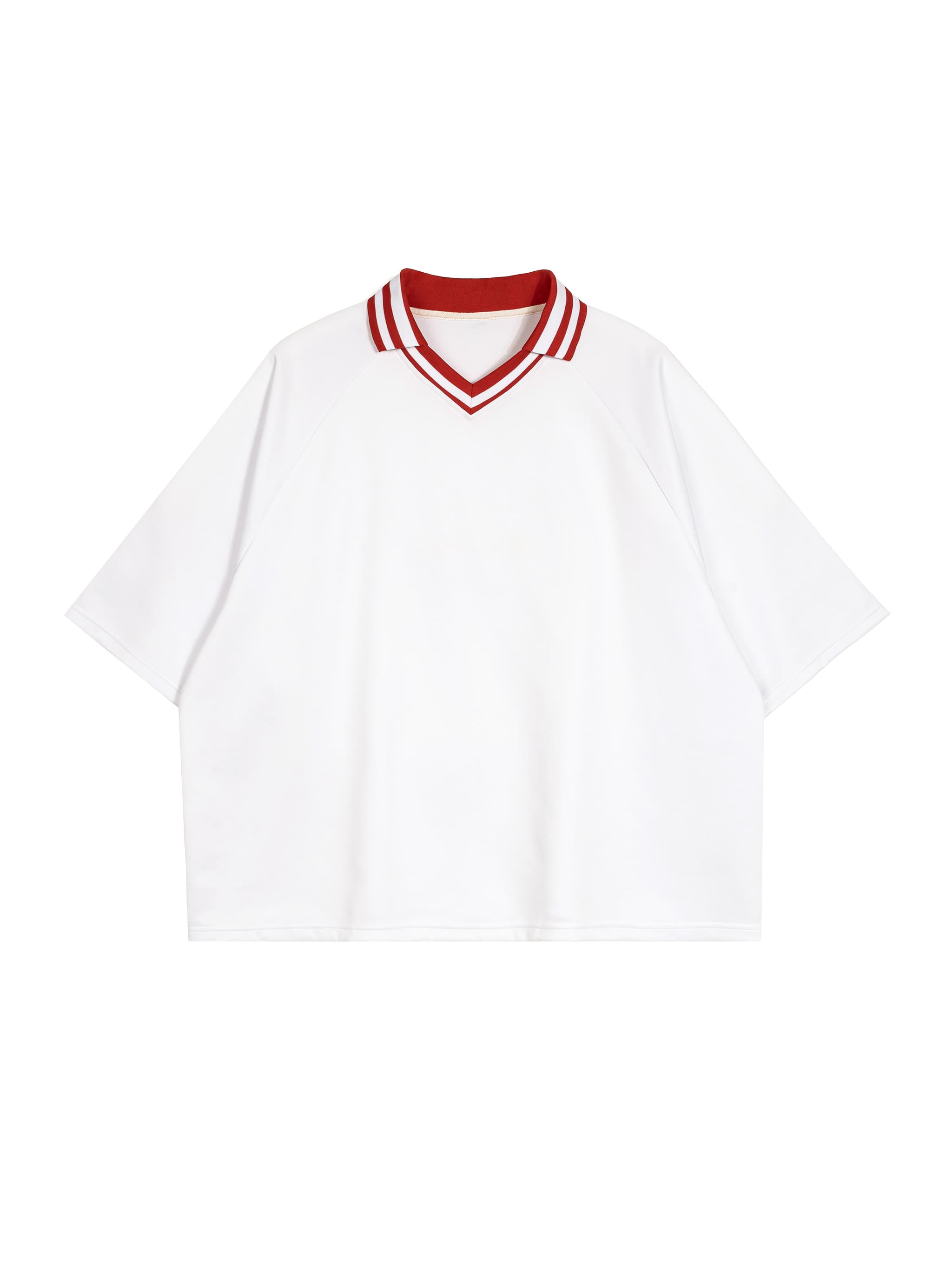 Custom Contrast Lapel Collar Boxy T-Shirt — T-Shirts
