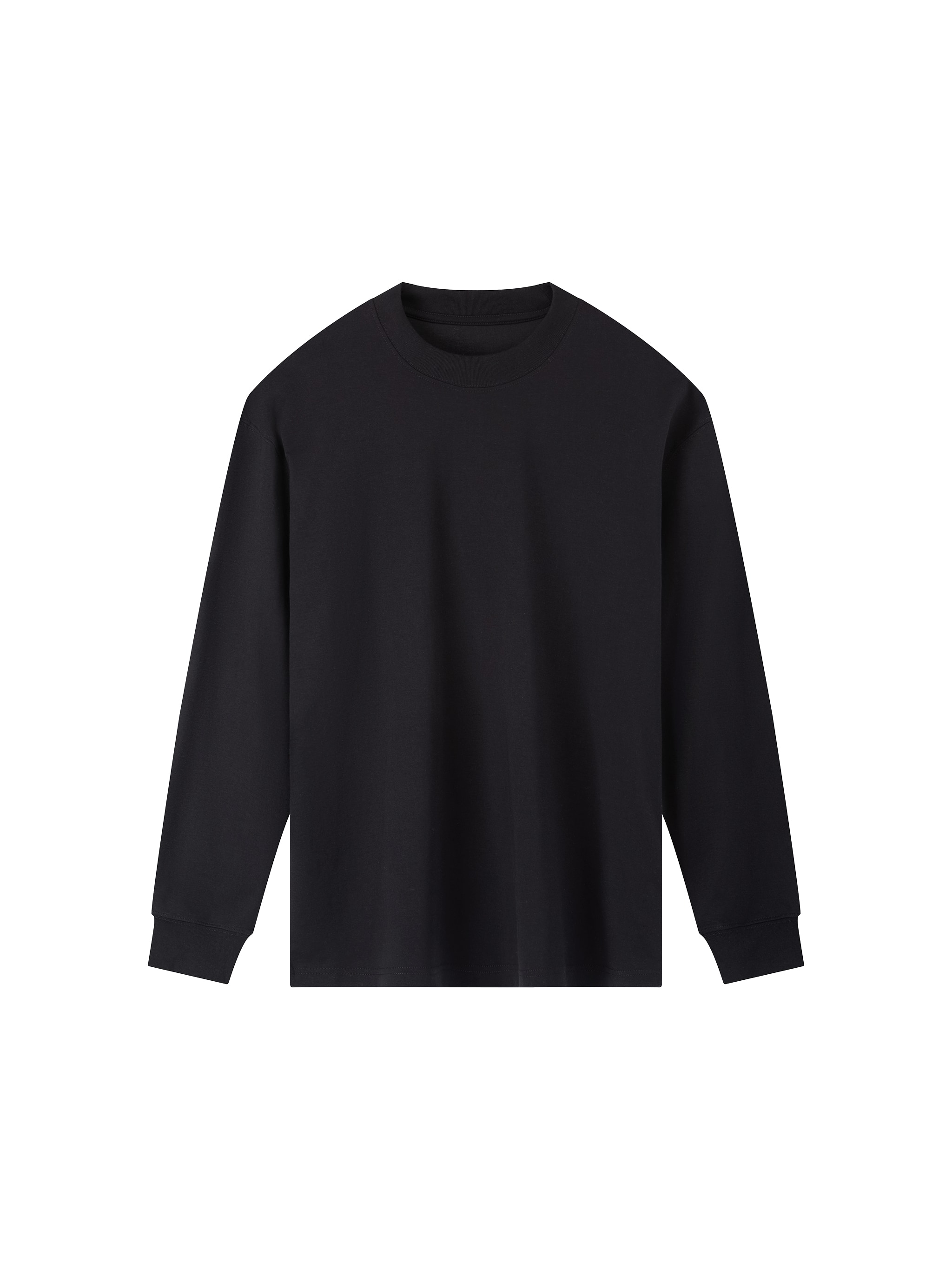 Essential Crewneck Long-Sleeve T-Shirt — Black
