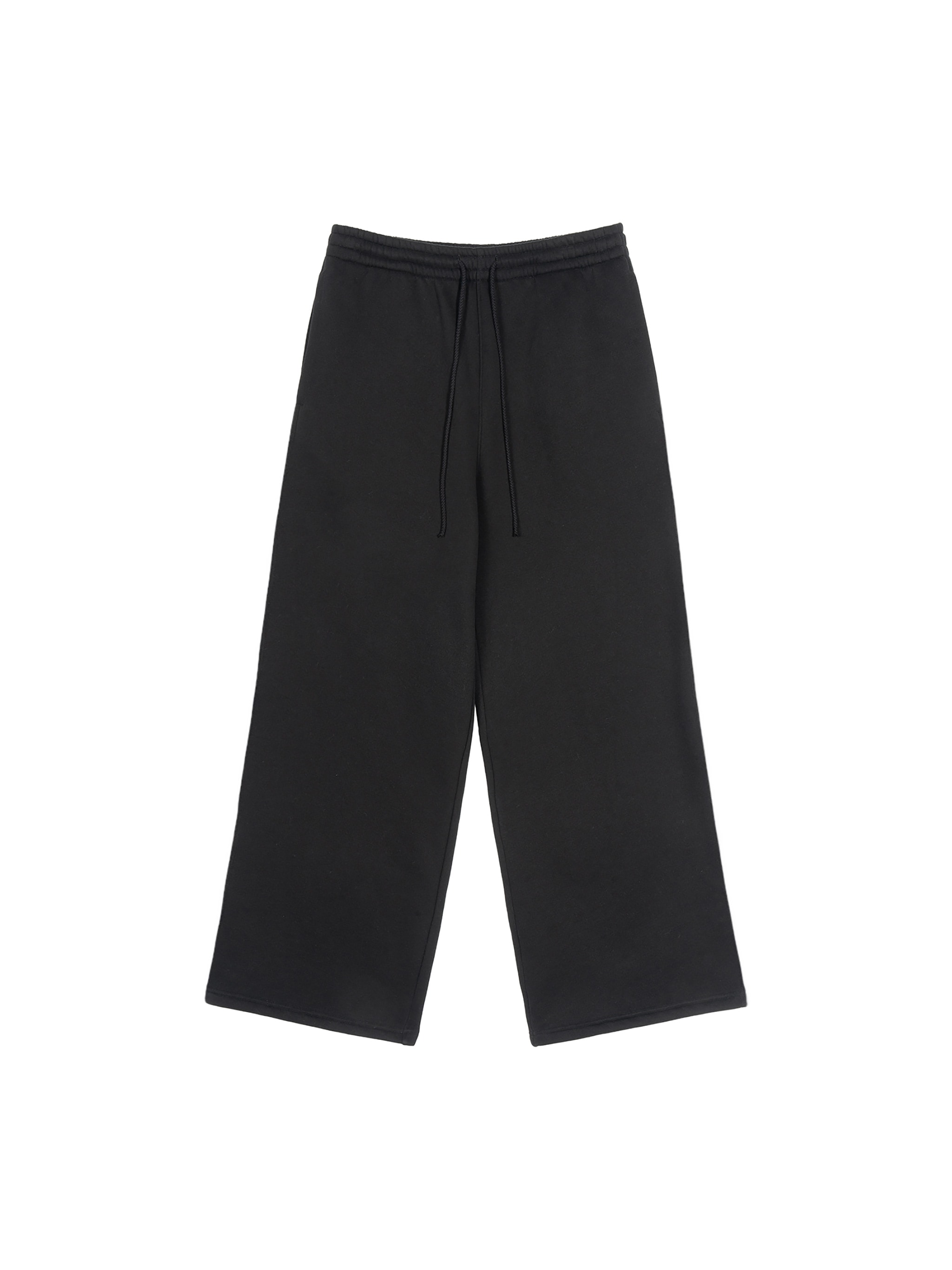 Fleece Straight-Leg Sweatpants — Black