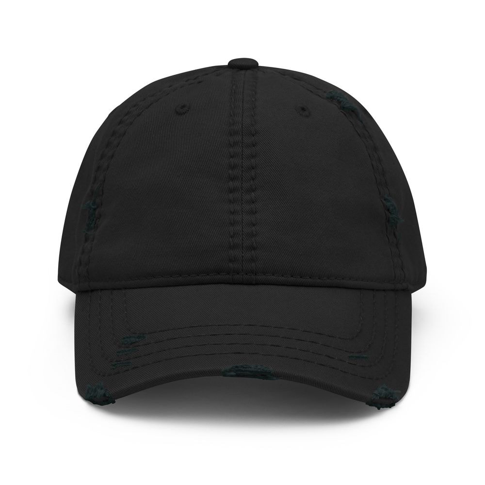 Distressed Dad Hat — front · Black