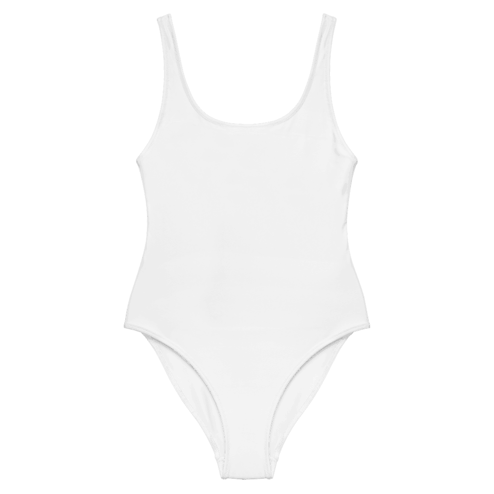 Custom All-Over Print One-Piece Swimsuit — Flat lay · front