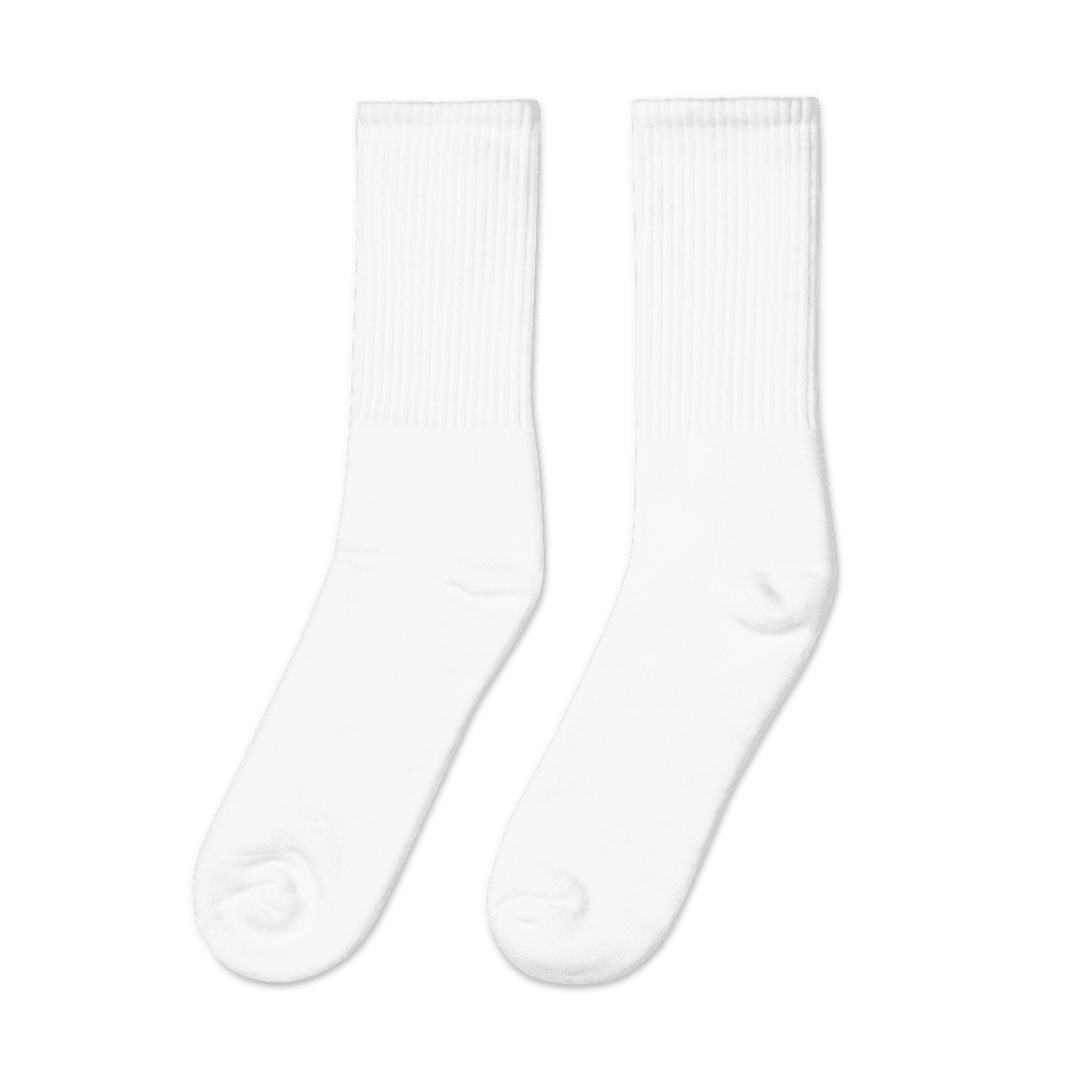 Embroidered Crew Socks — Black