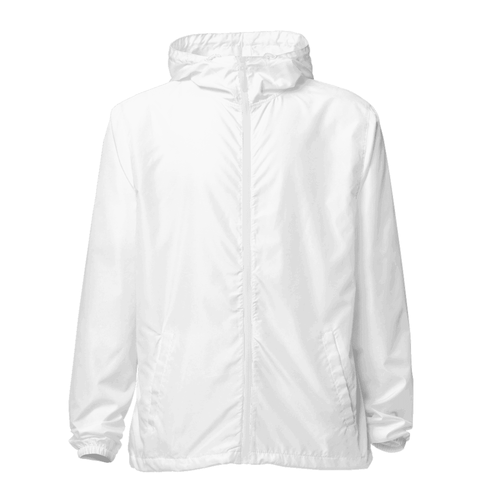 Lightweight Zip-Up Windbreaker — Aqua/White Zipper